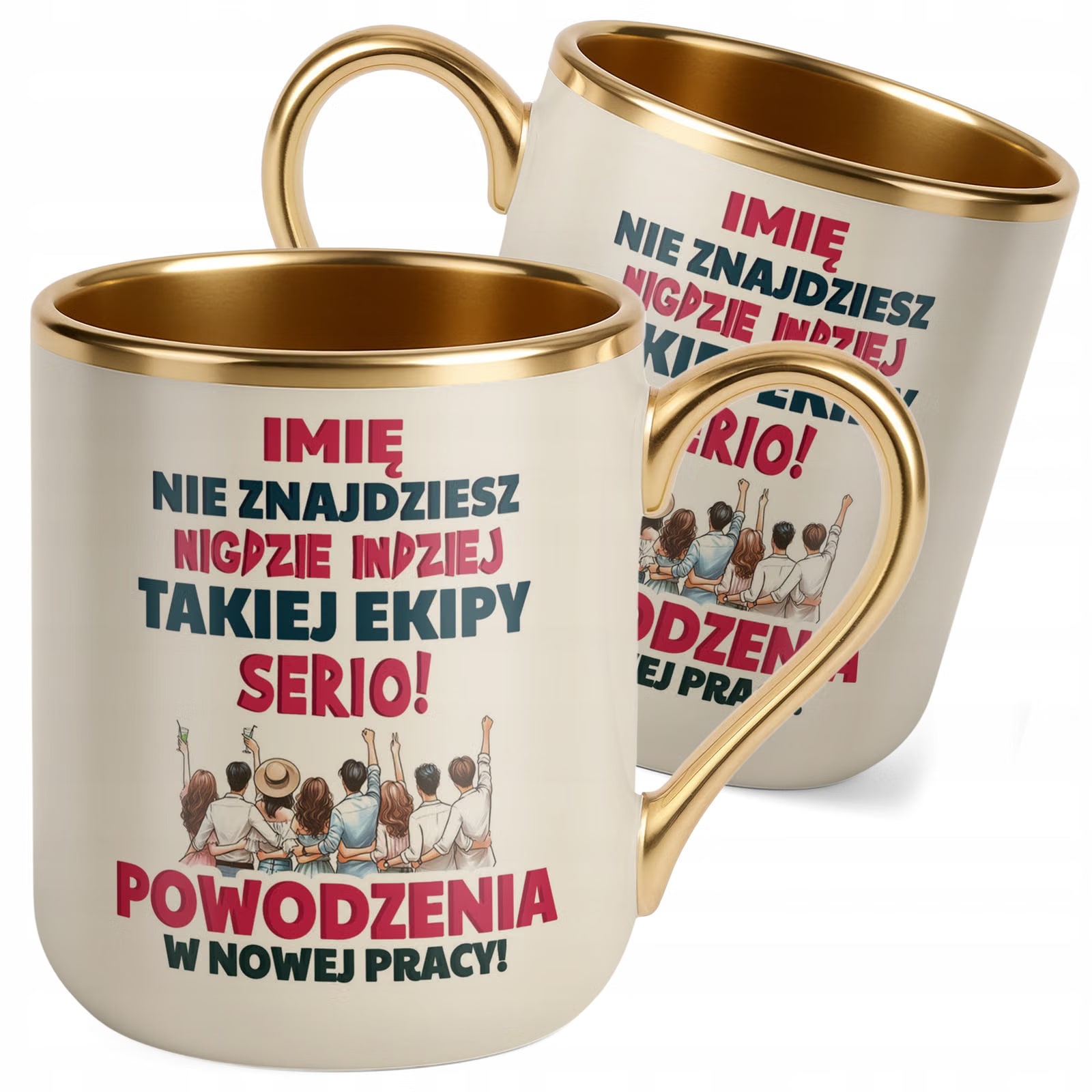 Kubek Premium Złoty Ecru Personalizowany Pożeganie Odejście z Pracy