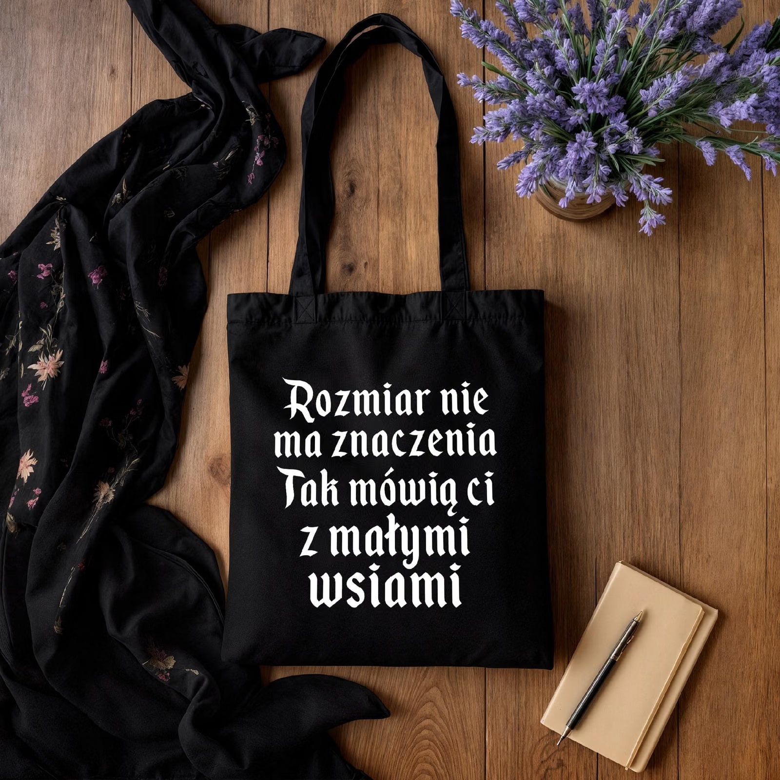 Torba bawełniana czarna na zakupy 1670 Rozmiar Nie Ma Znaczenia