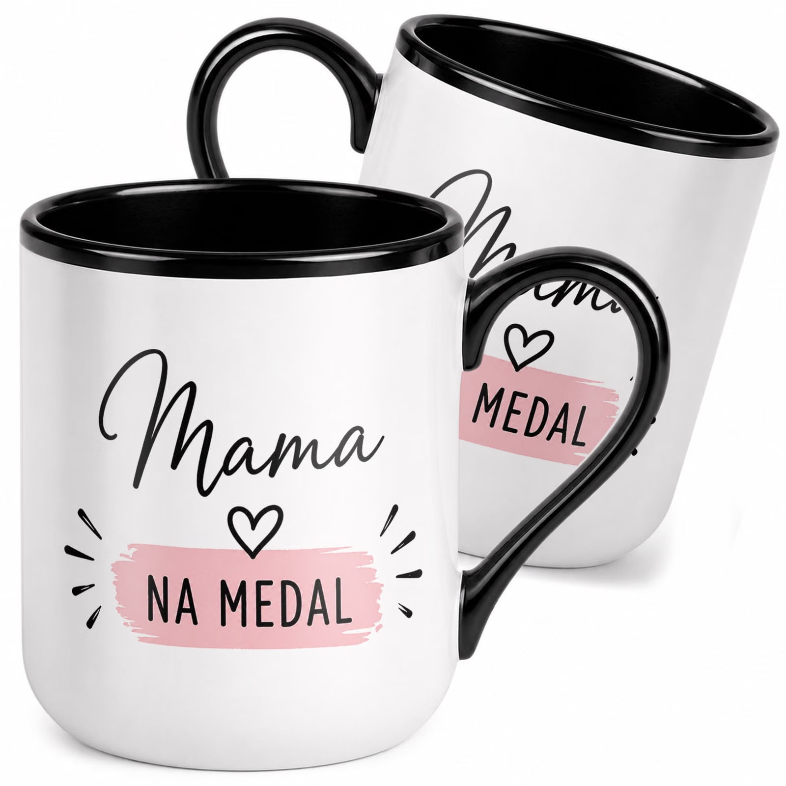 Kubek z nadrukiem Premium Czarny Dla Mamy Dzień Matki Upominek Prezent