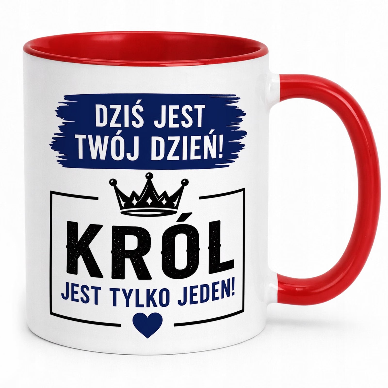 Czerwony Kubek z nadrukiem Dzień Chłopaka Mężczyzny Upominek Prezent