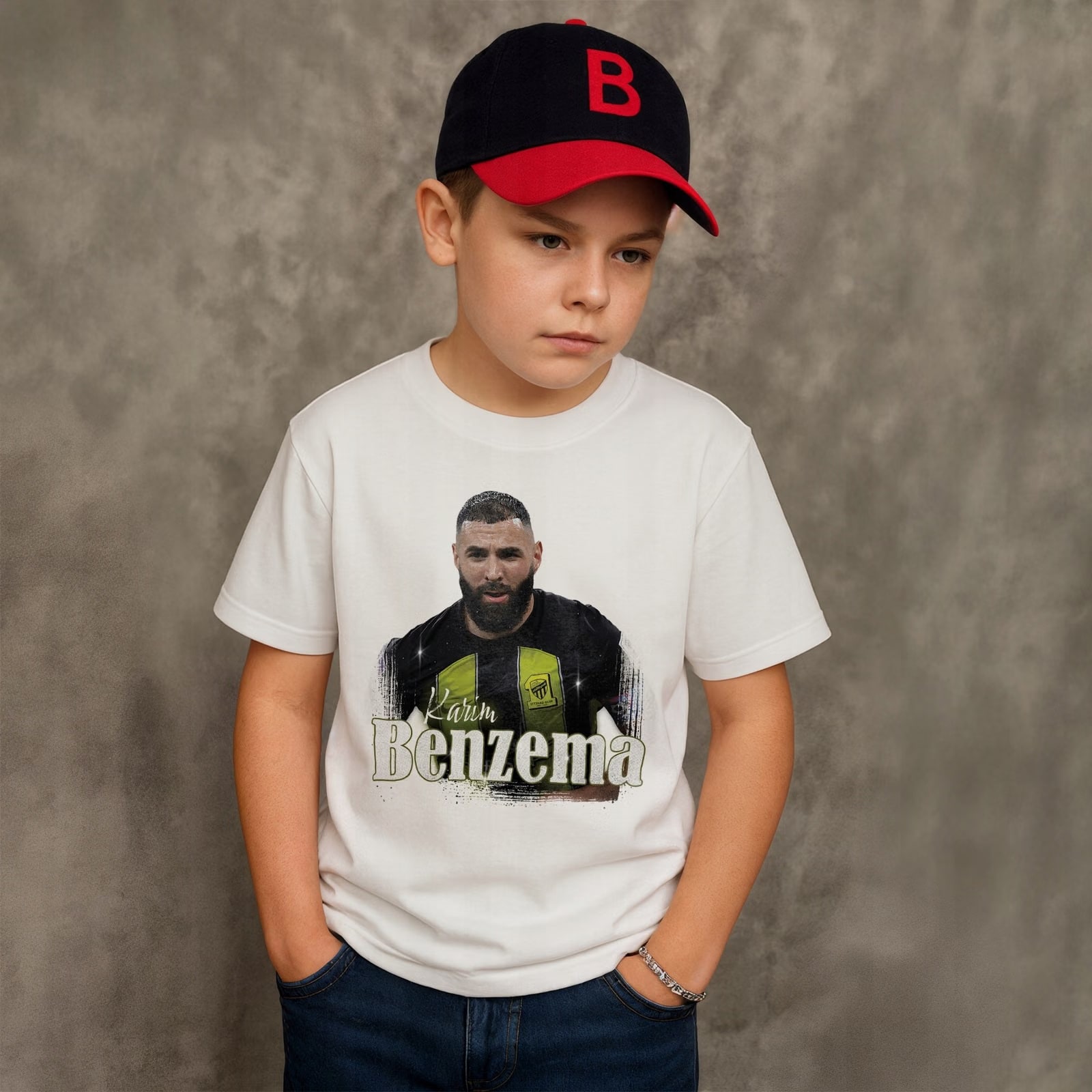 Koszulka biała dziecięca Karim Benzema dla kibiców Al-Ittihad r. 128