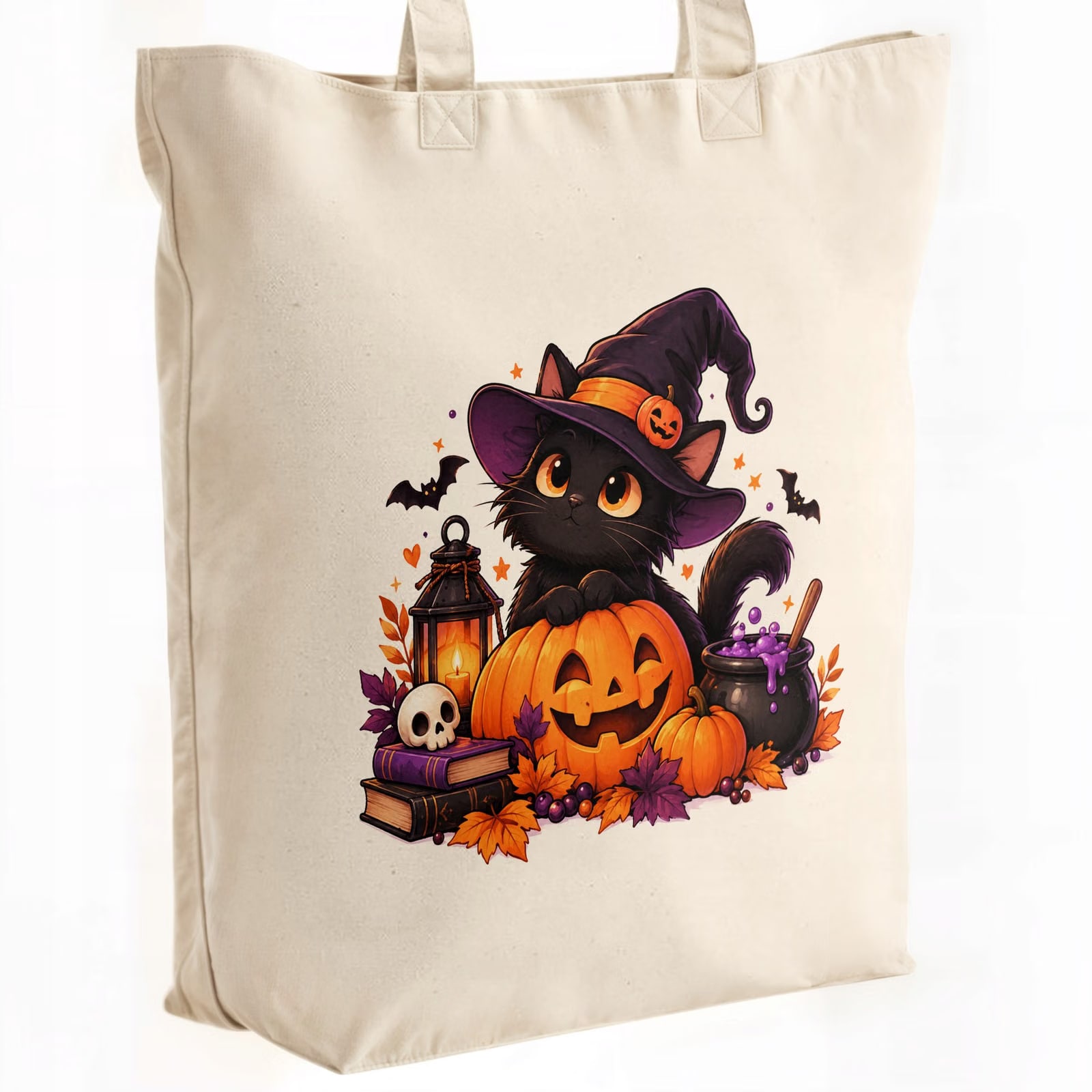 Torba shopper bawełniana premium halloween na zakupy z nadrukiem