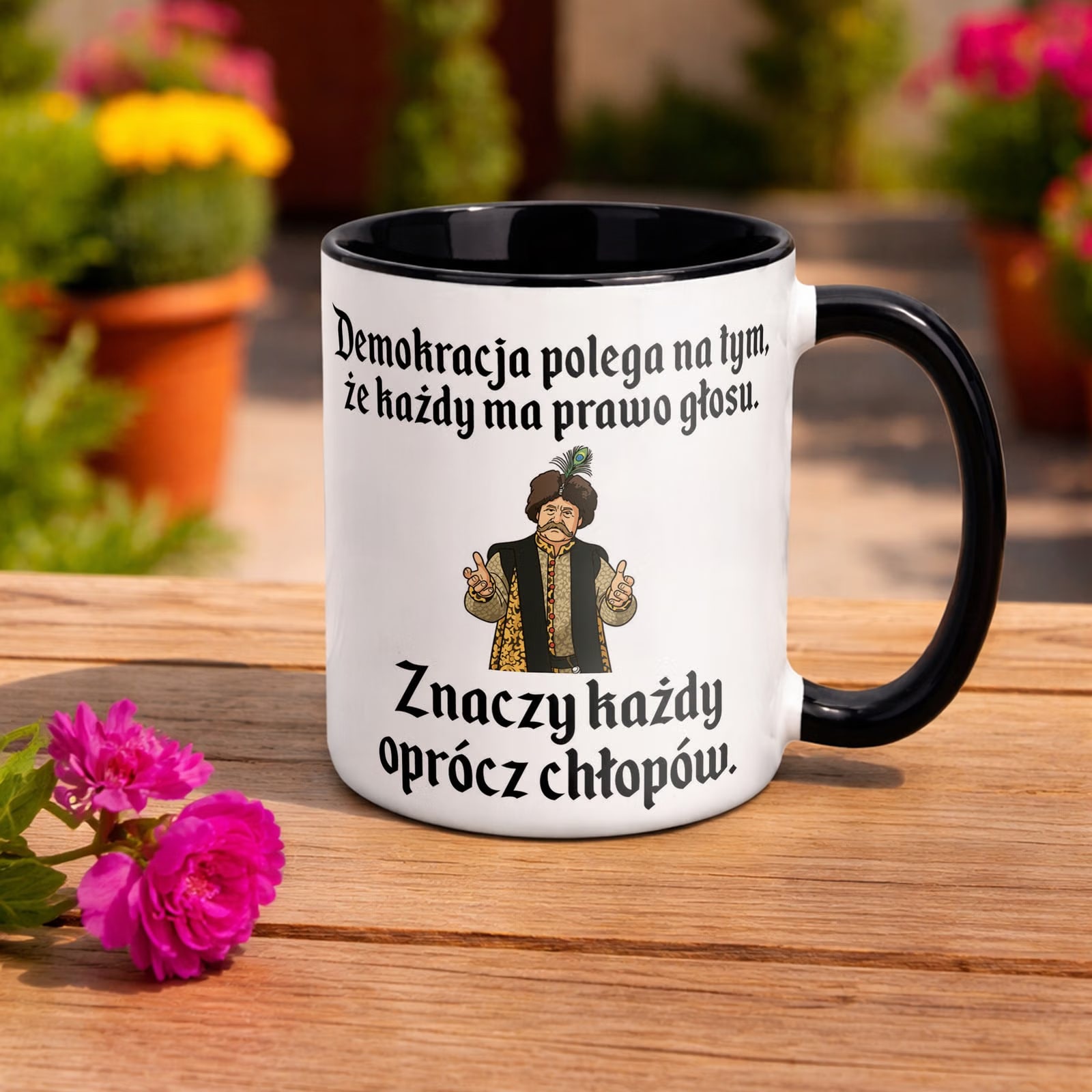 Kubek Czarny 1670 Demokracja Polega Na Tym Jan Paweł Prezent