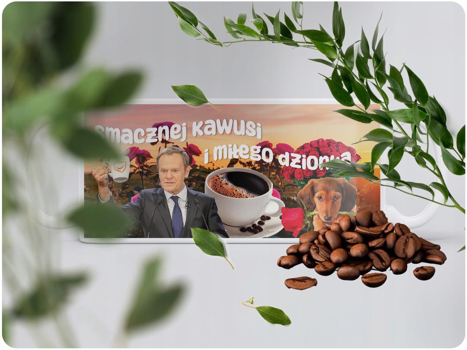 Kubek Donald Tusk Smacznej Kawusi