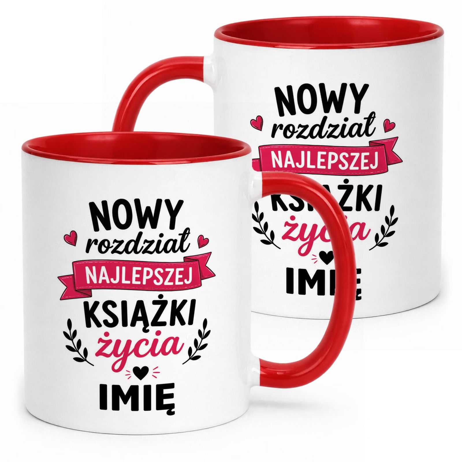 Kubek Czerwony Personalizowany z Nadrukiem Emerytura Dla Emerytki Prezent