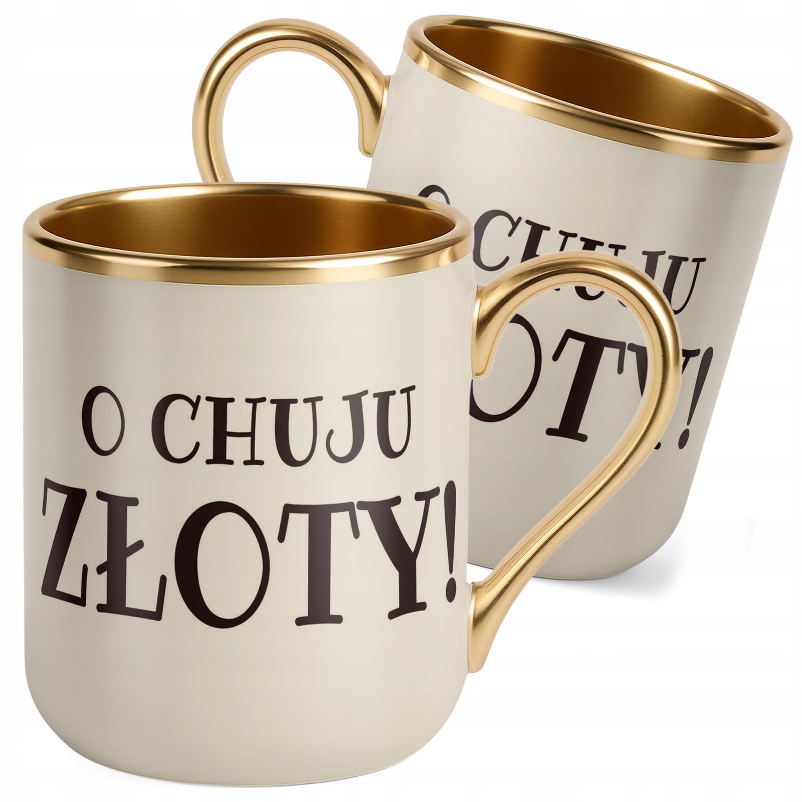 Kubek Premium Złoty Ecru O Ch*ju Złoty Ecru Śmieszny Prezent