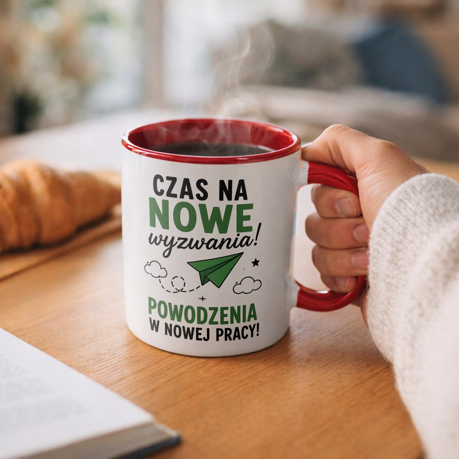 Kubek Czerwony z nadrukiem Pożegnanie Odejście z Pracy Upominek Prezent