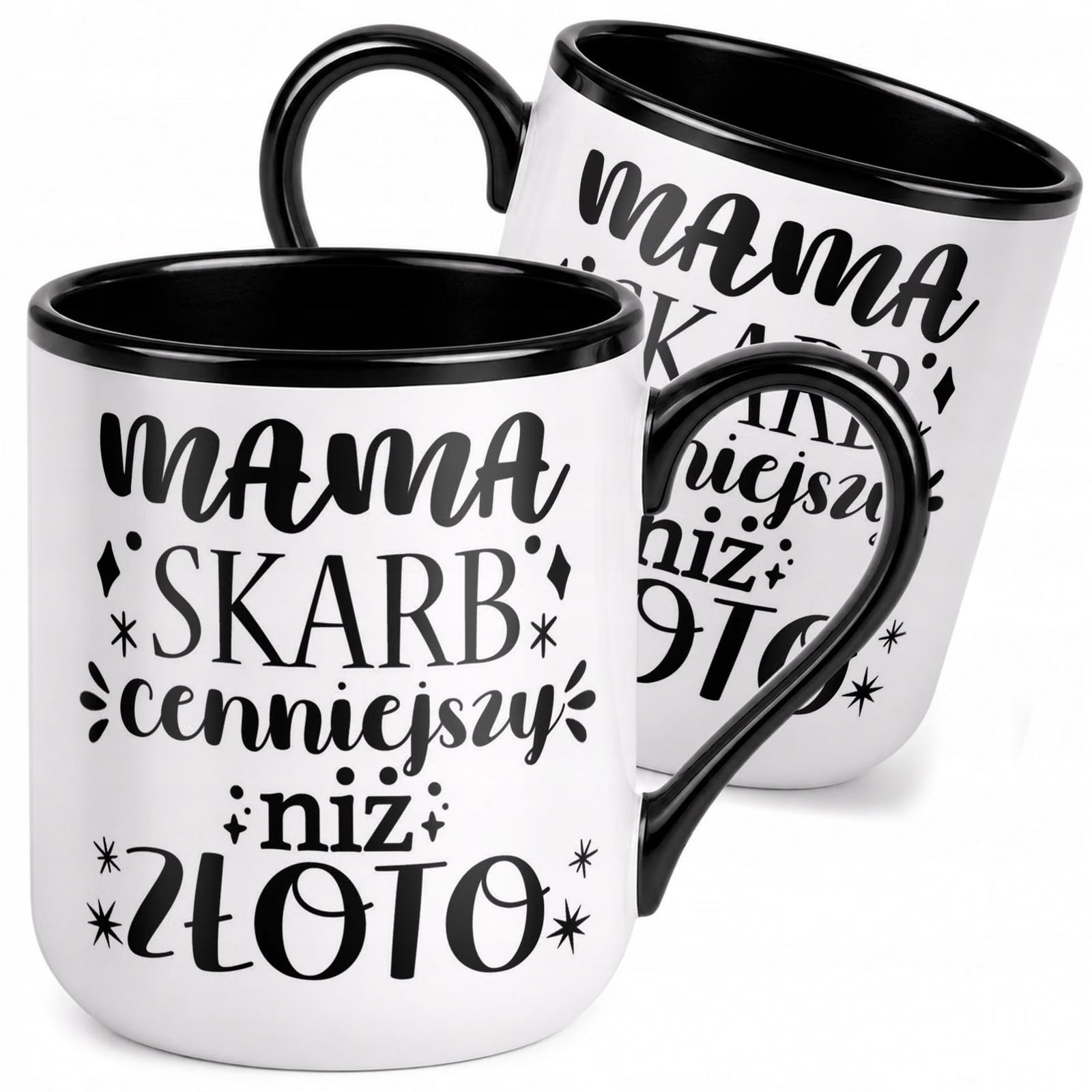 Kubek z nadrukiem Premium Czarny Dla Mamy Dzień Matki Upominek Prezent