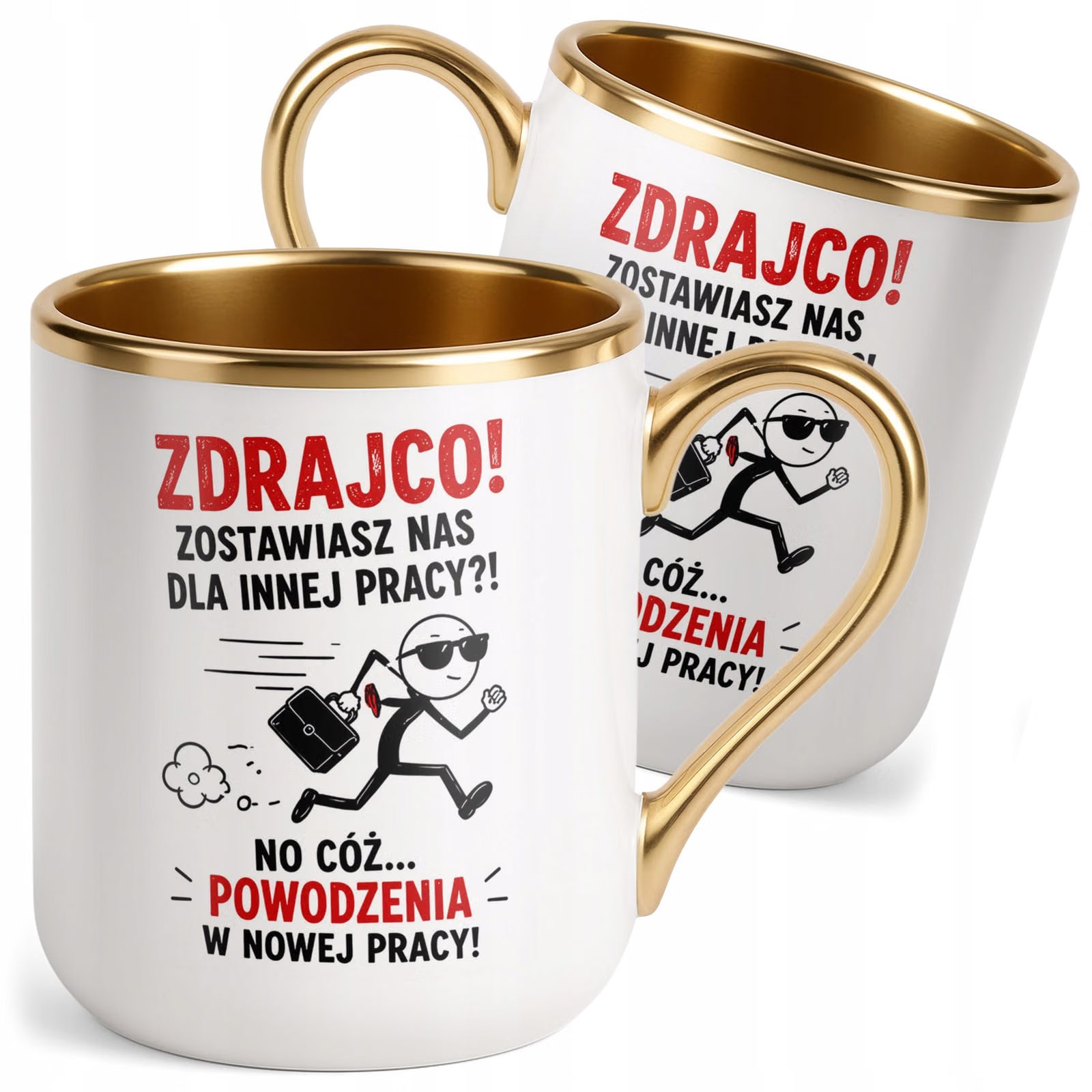 Kubek z nadrukiem Premium Złoty Pożegnanie Odejście z Pracy