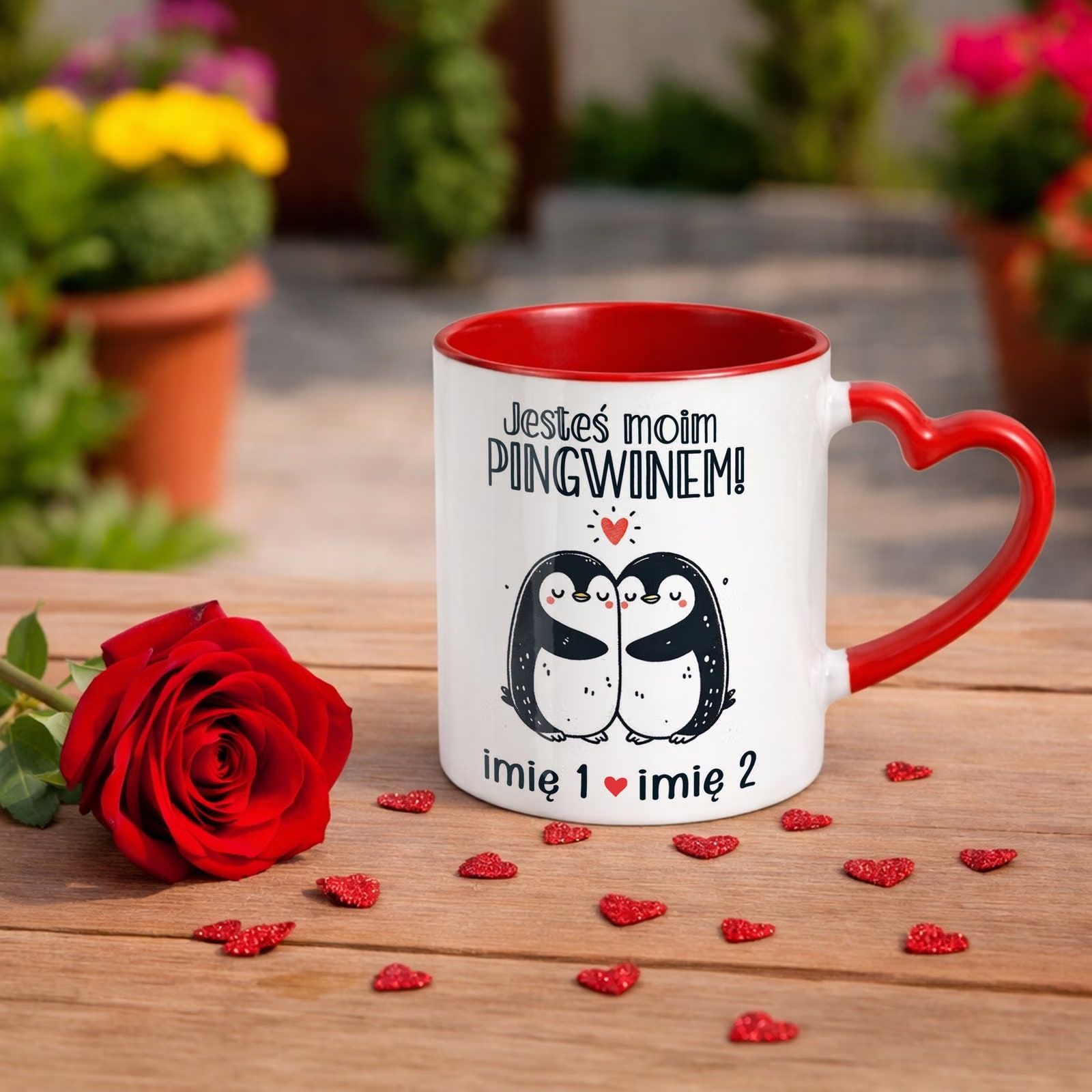 Kubek Walentynkowy Personalizowany Serce Walentynki Prezent Upominek