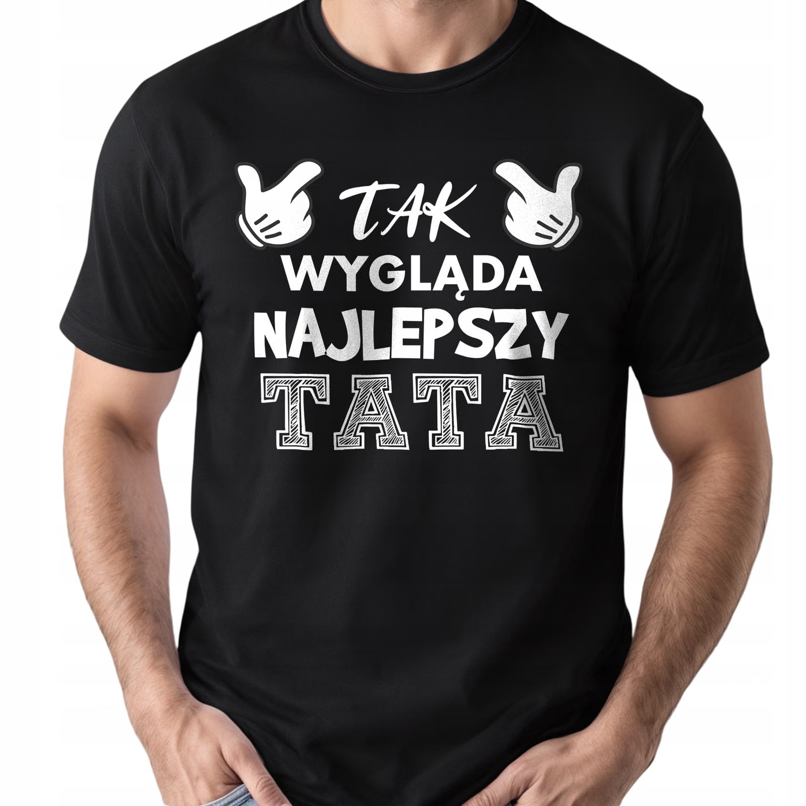 Koszulka czarna męska Dzień Ojca Dla Taty Prezent