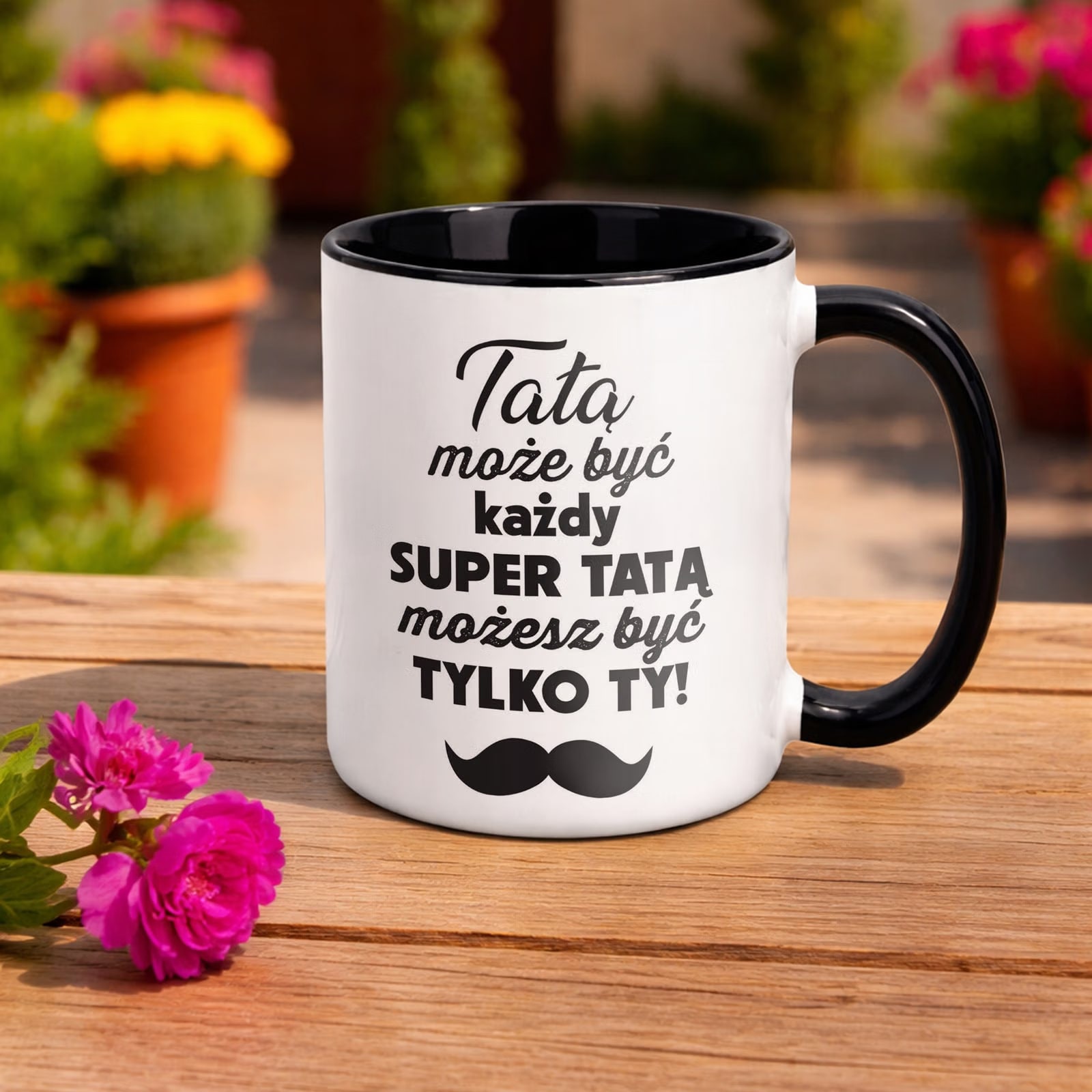 Kubek Czarny Dzień Ojca Dla Taty Tatą Może Być Każdy Prezent