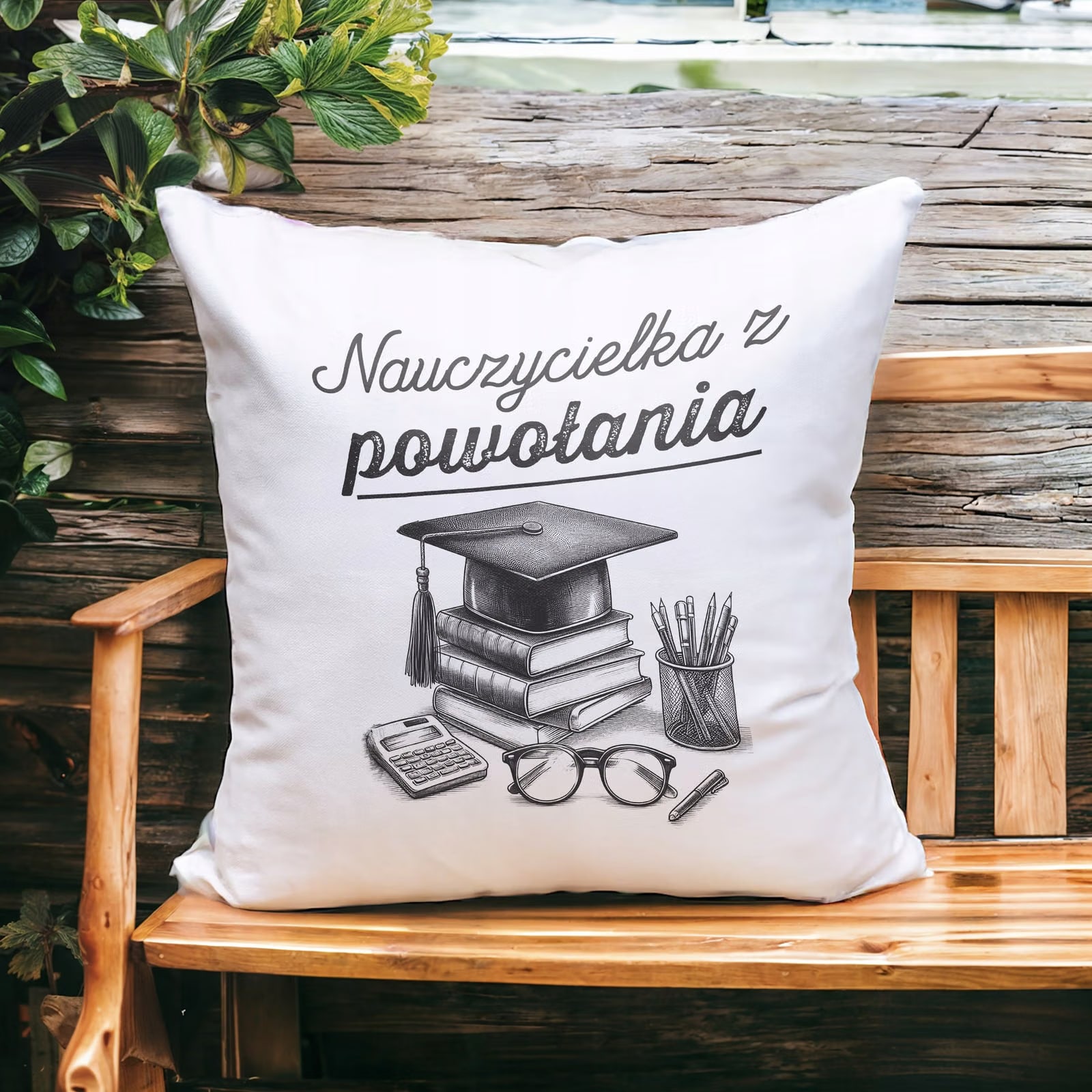 Poduszka Jasiek 38x38cm z Nadrukiem Dzień Nauczyciela Prezent Upominek