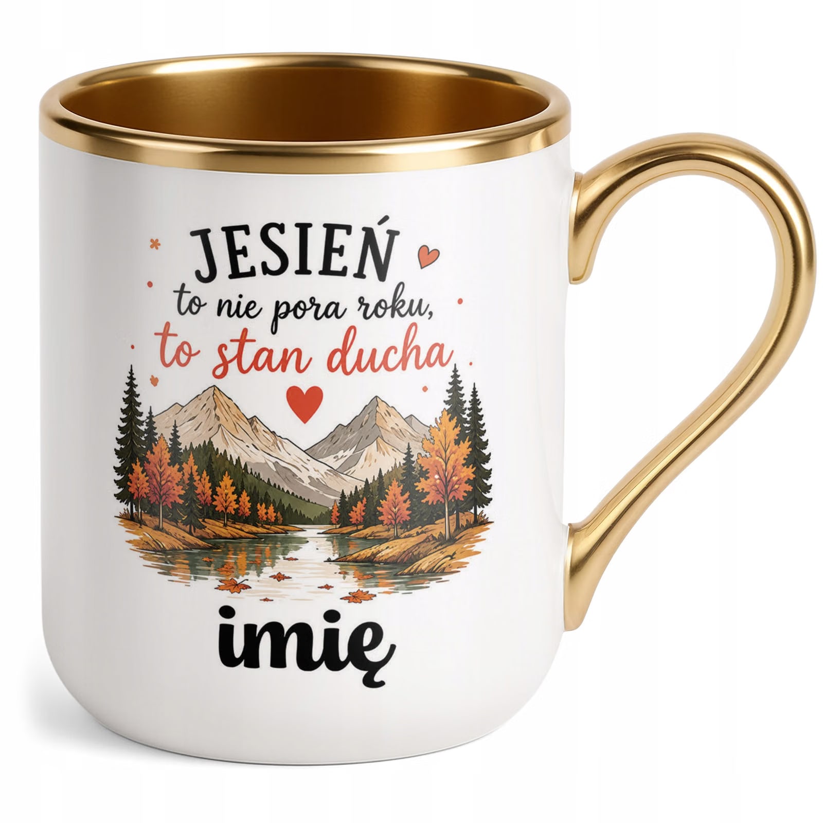 Kubek Personalizowany z nadrukiem Premium Złoty Jesienny Jesień