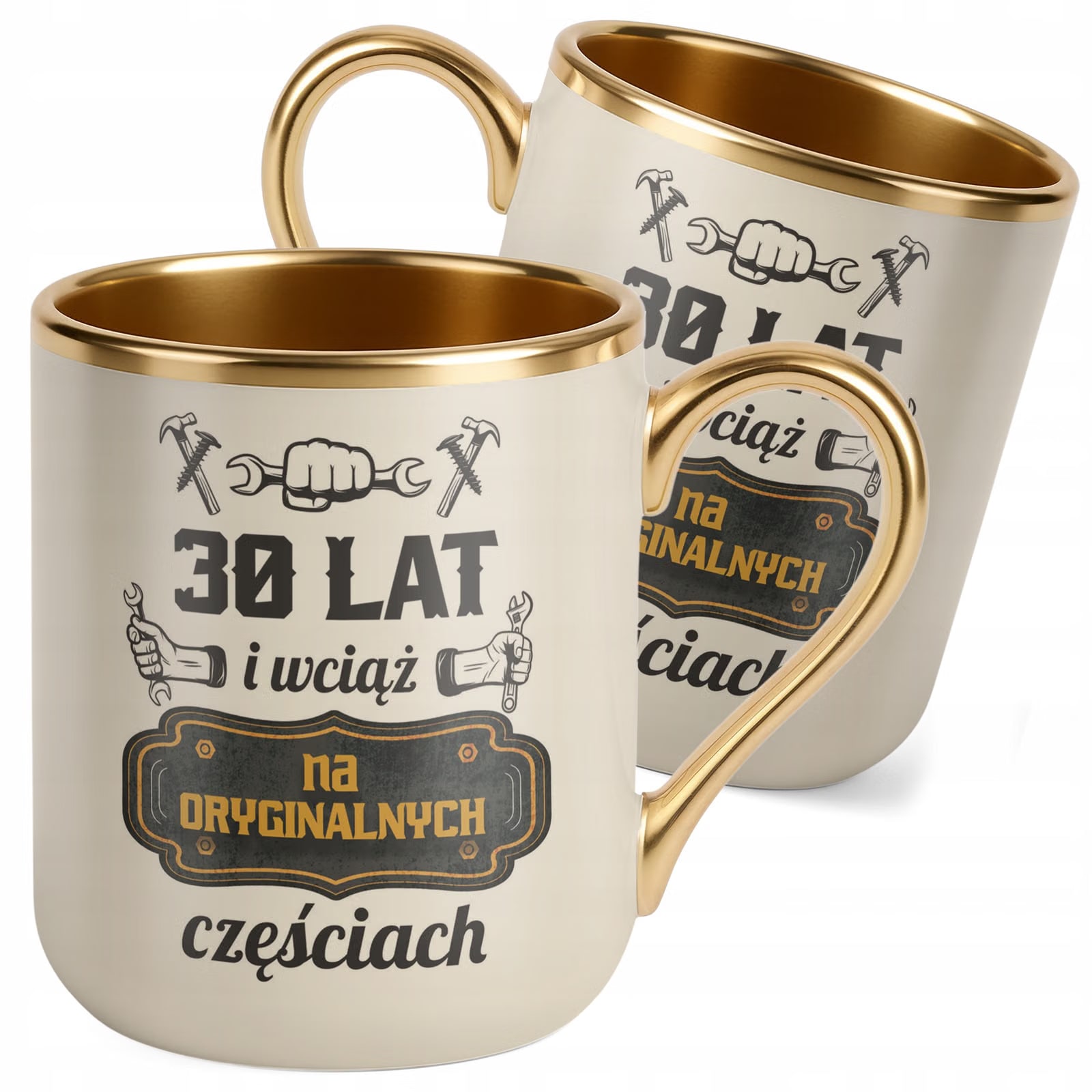 Kubek Premium Złoty Ecru 30 Lat i Wciąż Na Oryginalnych Częściach Urodziny
