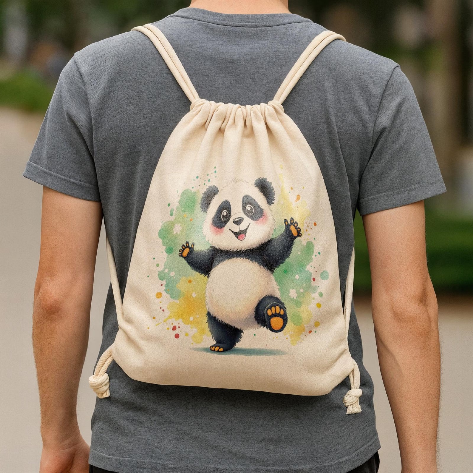 Plecak bawełniany Panda Zwierzak Dla Dzieci Słodki