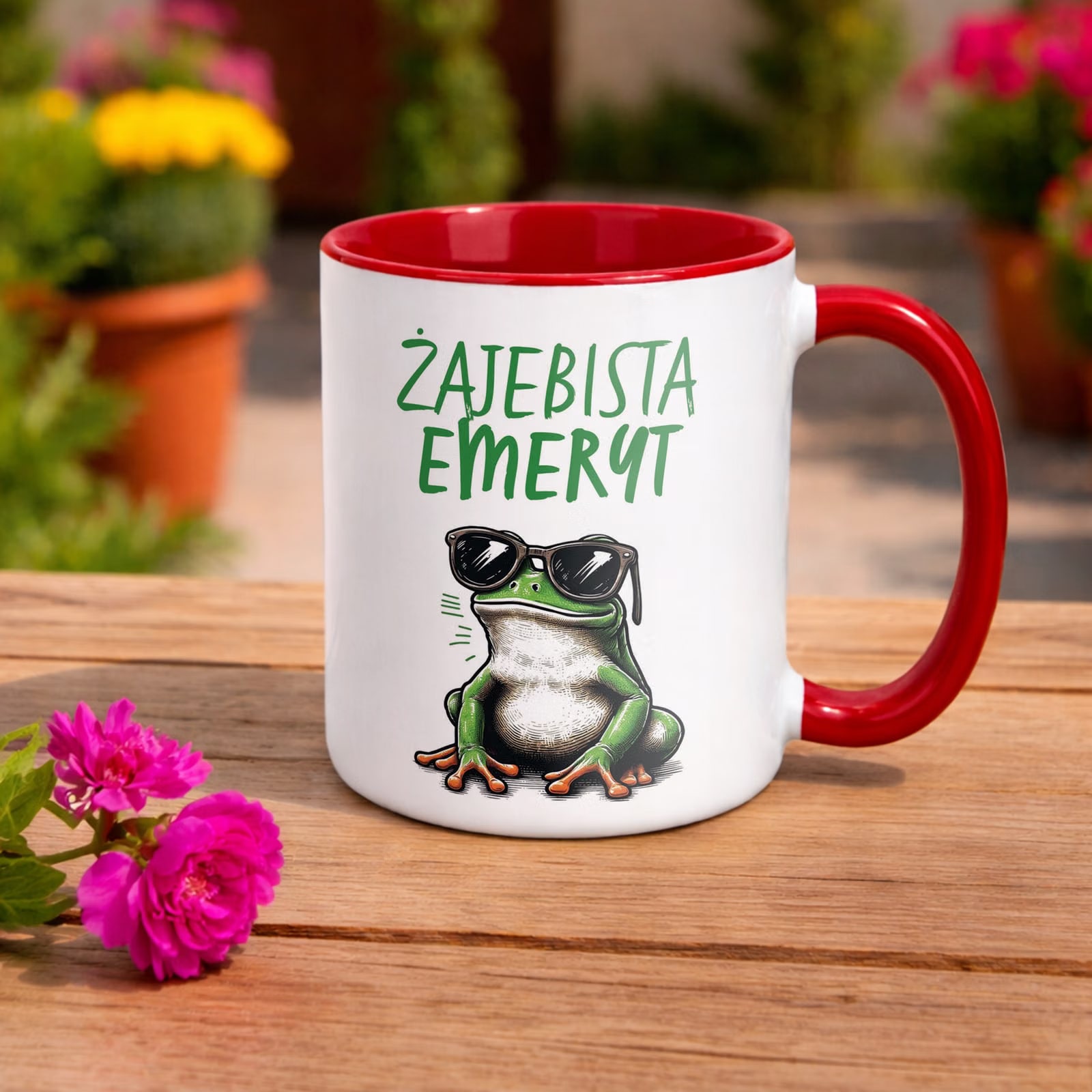 Kubek Czerwony Z okazji Emerytury Dla Emeryta Prezent Upominek