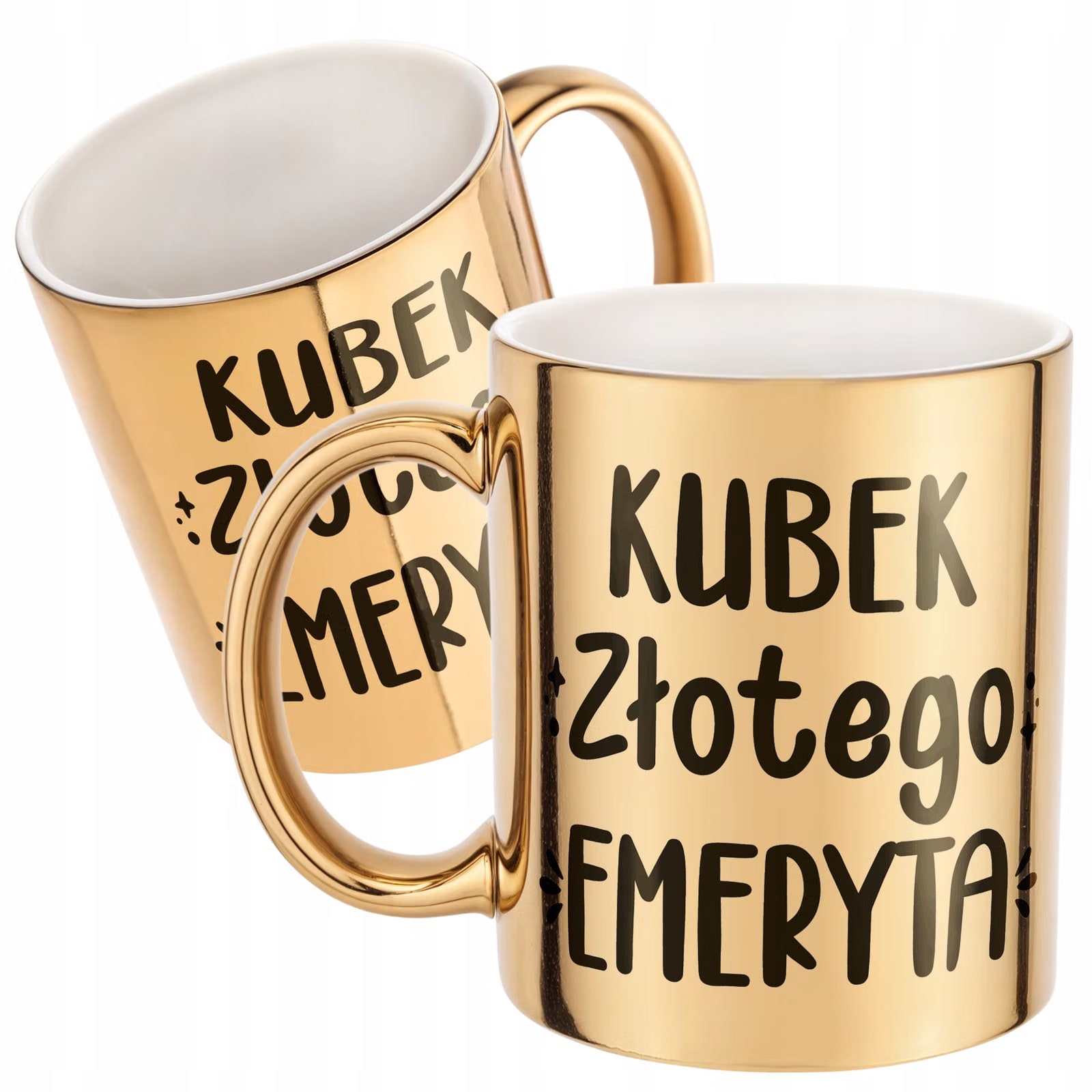 Złoty Kubek ceramiczny z okazji Emerytury Dla Emeryta Prezent Upominek