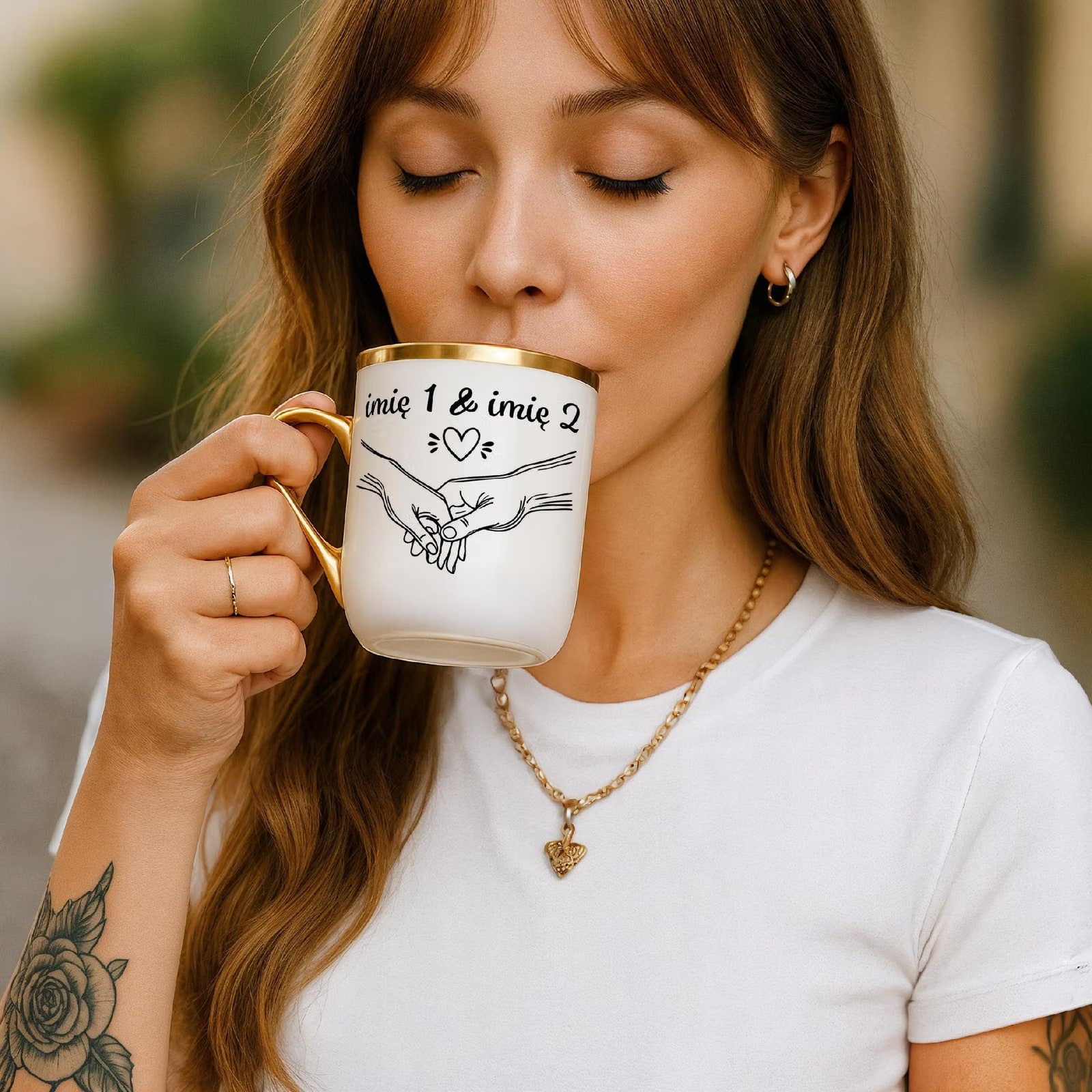 Kubek Premium Złoty Personalizowany Na Walentynki Kocham Cię Prezent