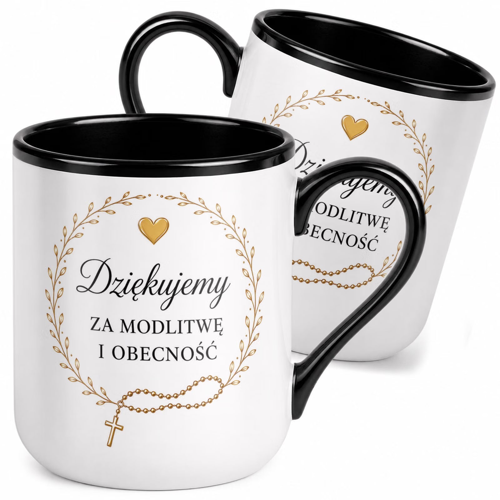 Kubek z nadrukiem Premium Czarny Pierwsza Komunia Święta Upominek Prezent