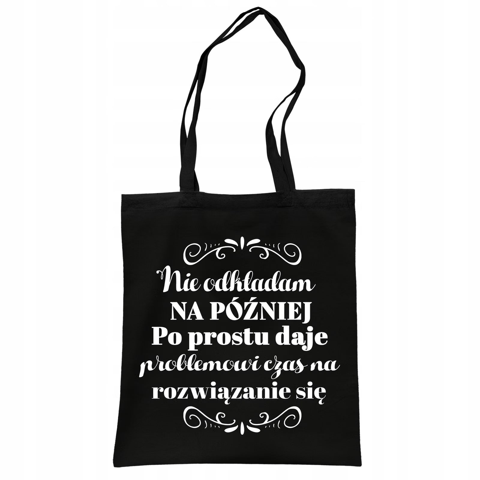 Torba bawełniana czarna na zakupy Dzień Kobiet Dla Kobiety Prezent