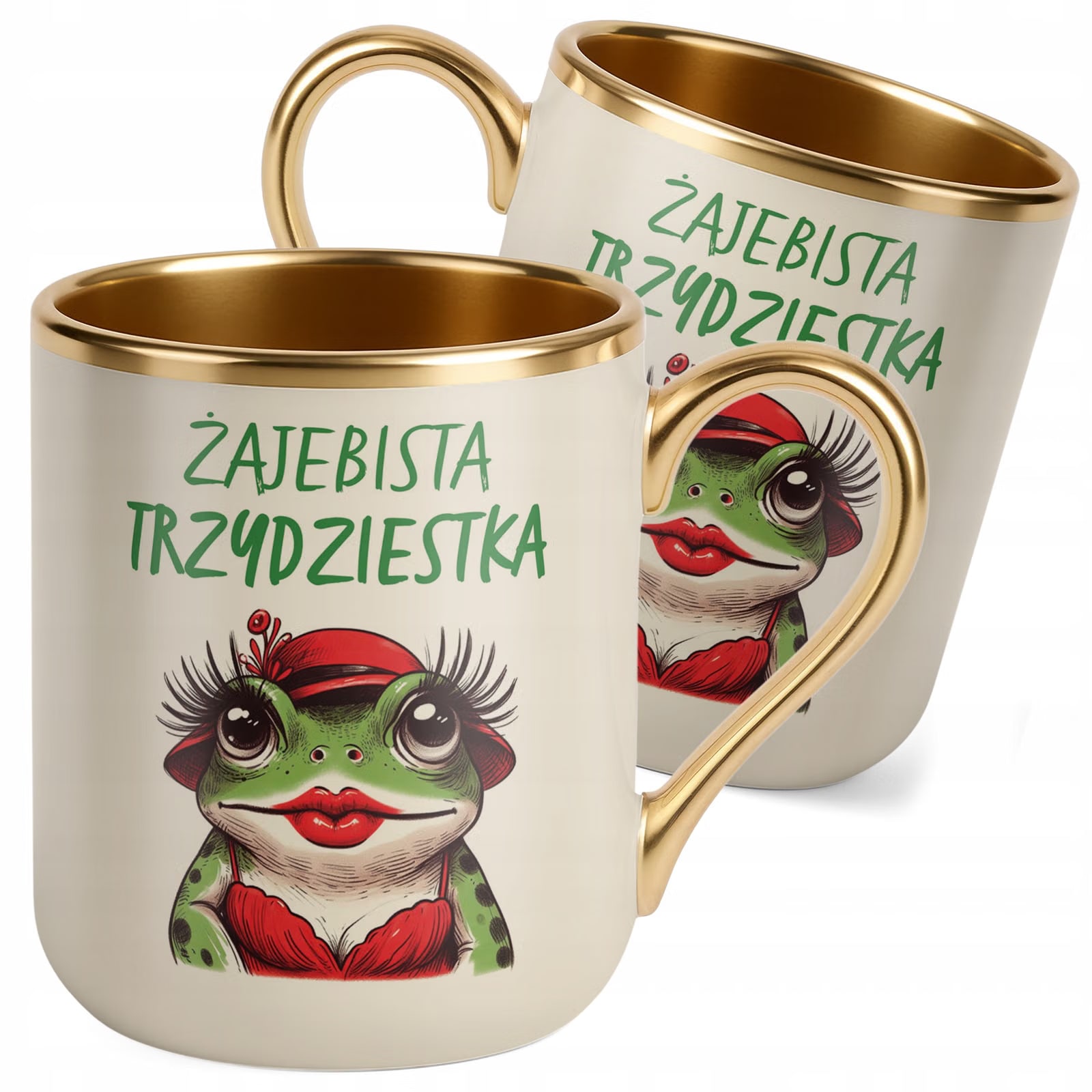 Kubek Premium Złoty Ecru Żajebista 30 Dla Kobiety Na Urodziny Prezent