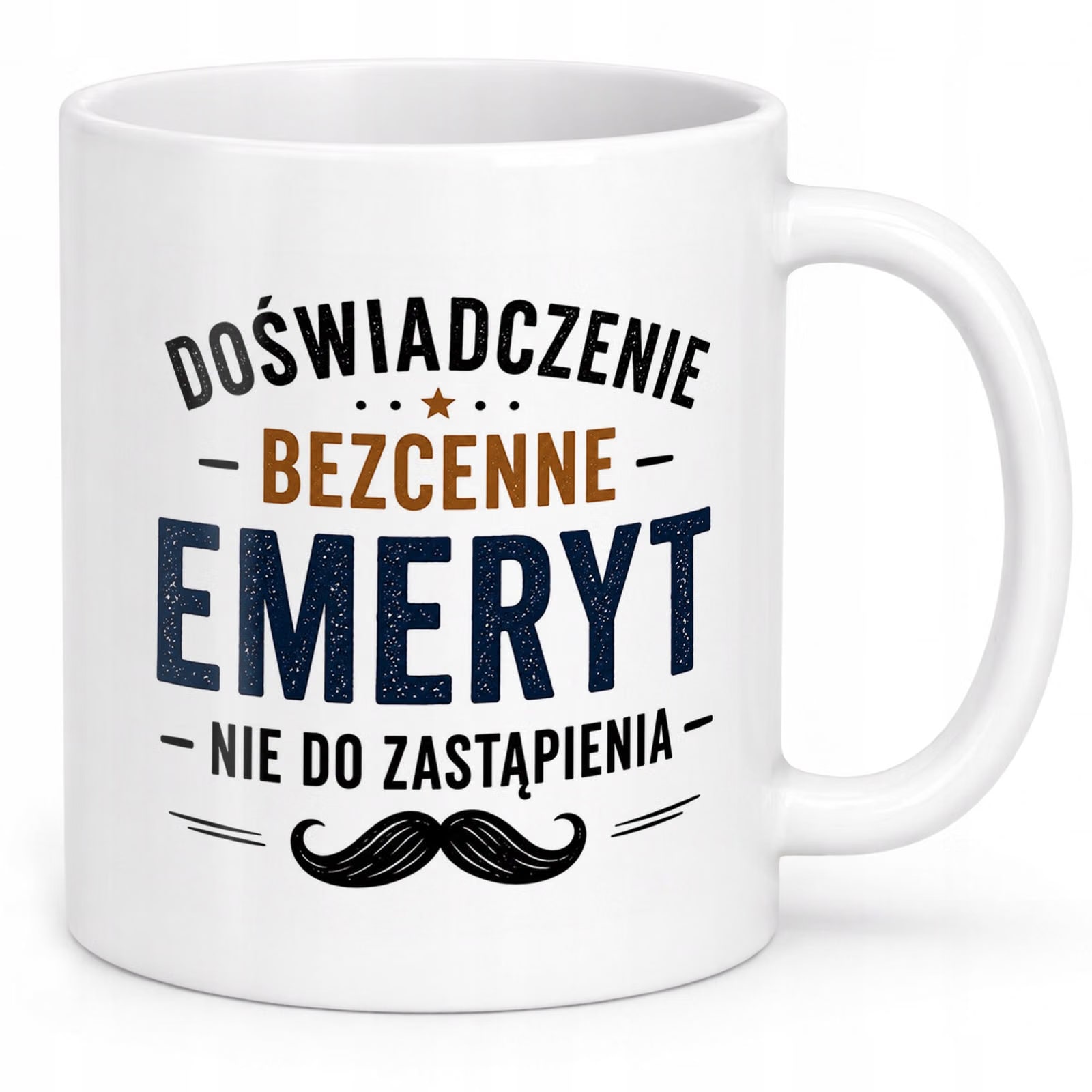 Biały Kubek z nadrukiem Emerytura Dla Emeryta Upominek Prezent
