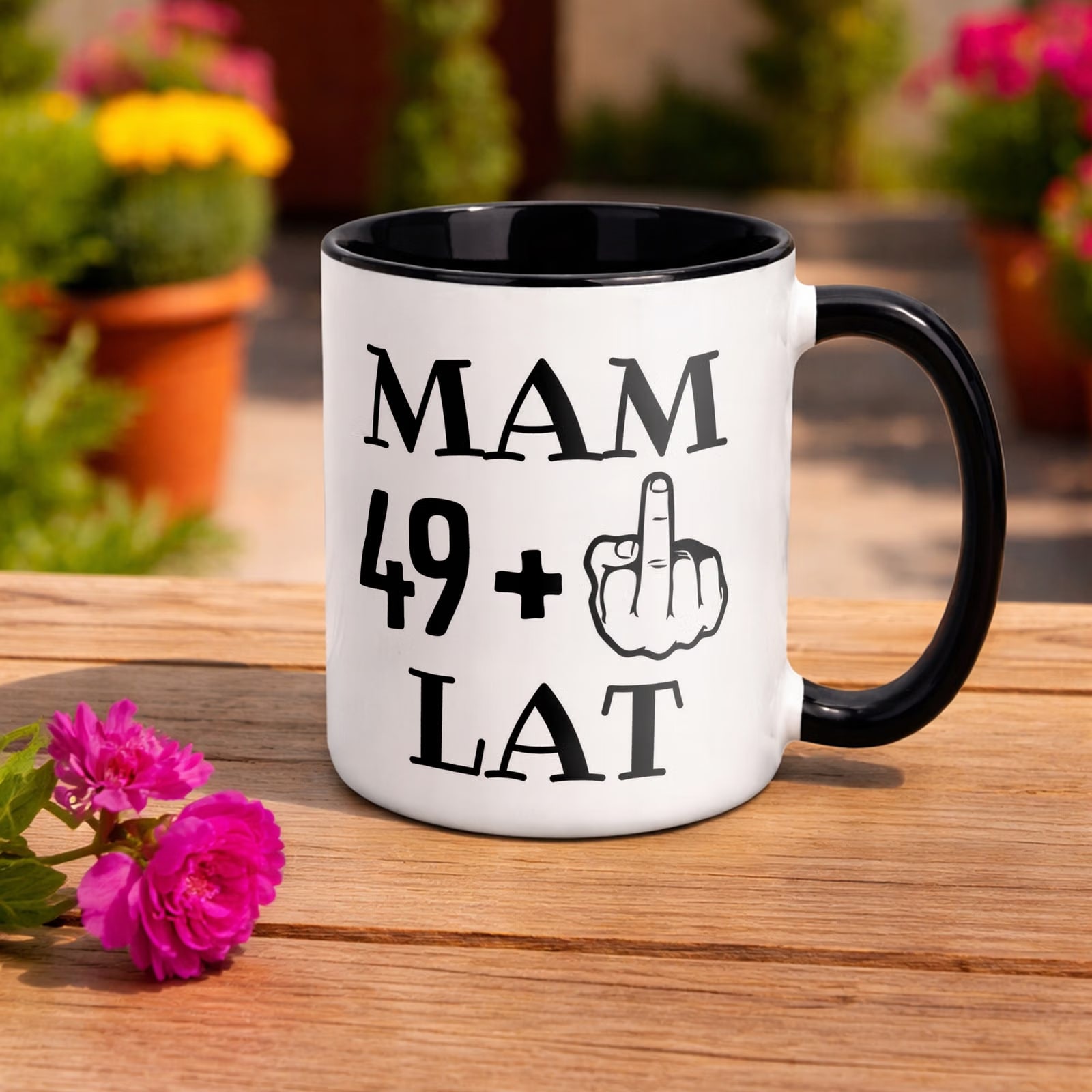 Kubek Czarny Na Urodziny Mam 50 Lat Zabawny Prezent Upominek