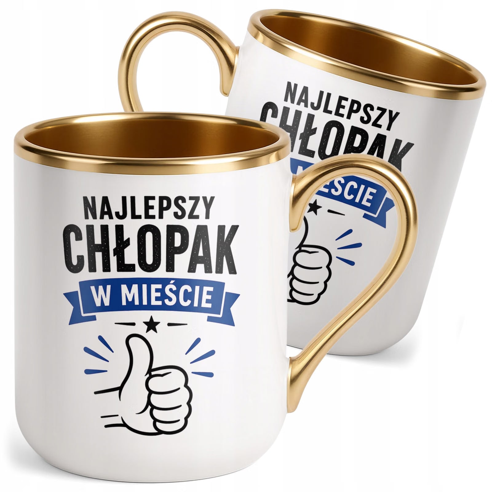 Kubek z nadrukiem Premium Złoty Dzień Chłopaka Mężczyzny Prezent