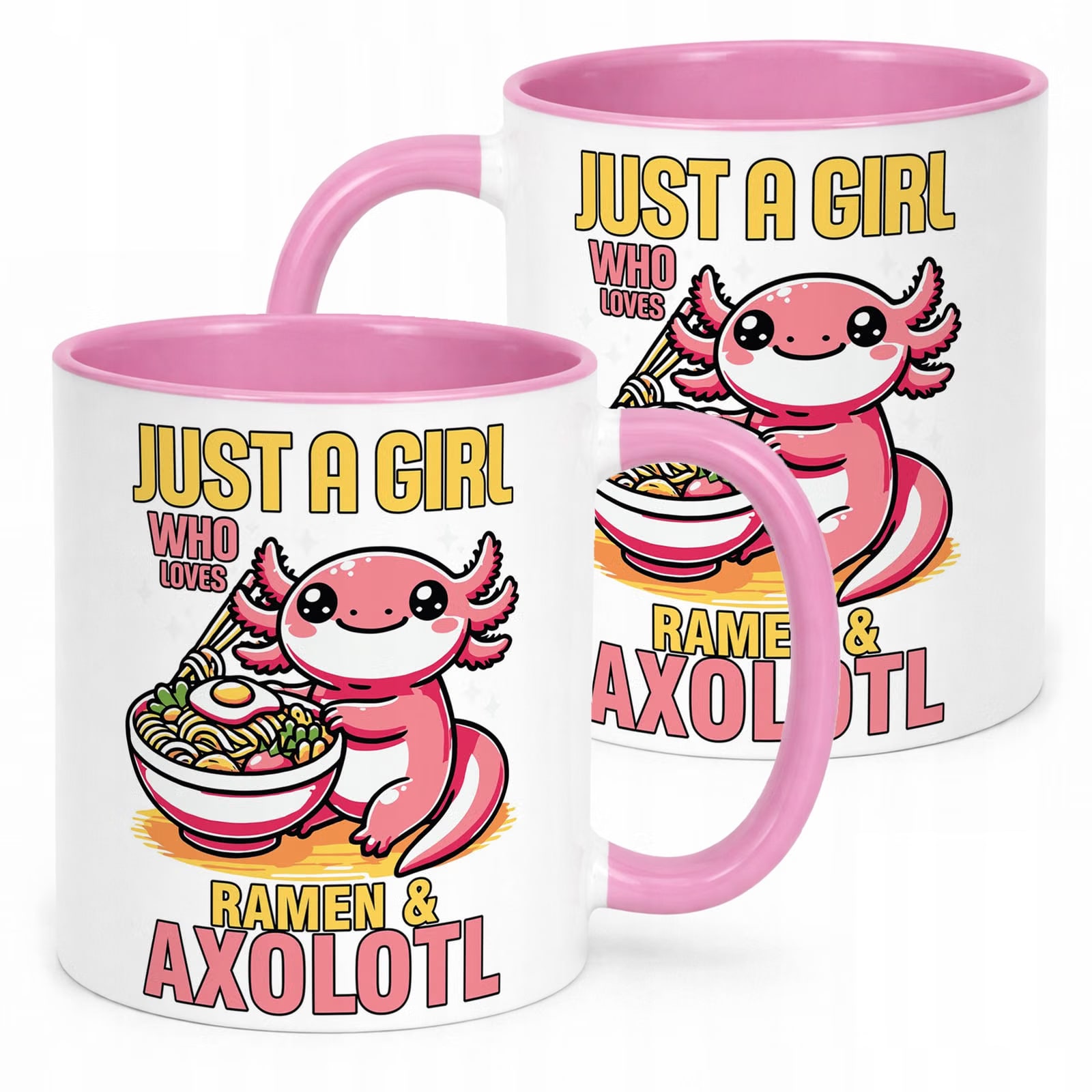 Różowy kubek do herbaty dla dzieci Aksolotl Axolotl Różowy Zwierzak Trend