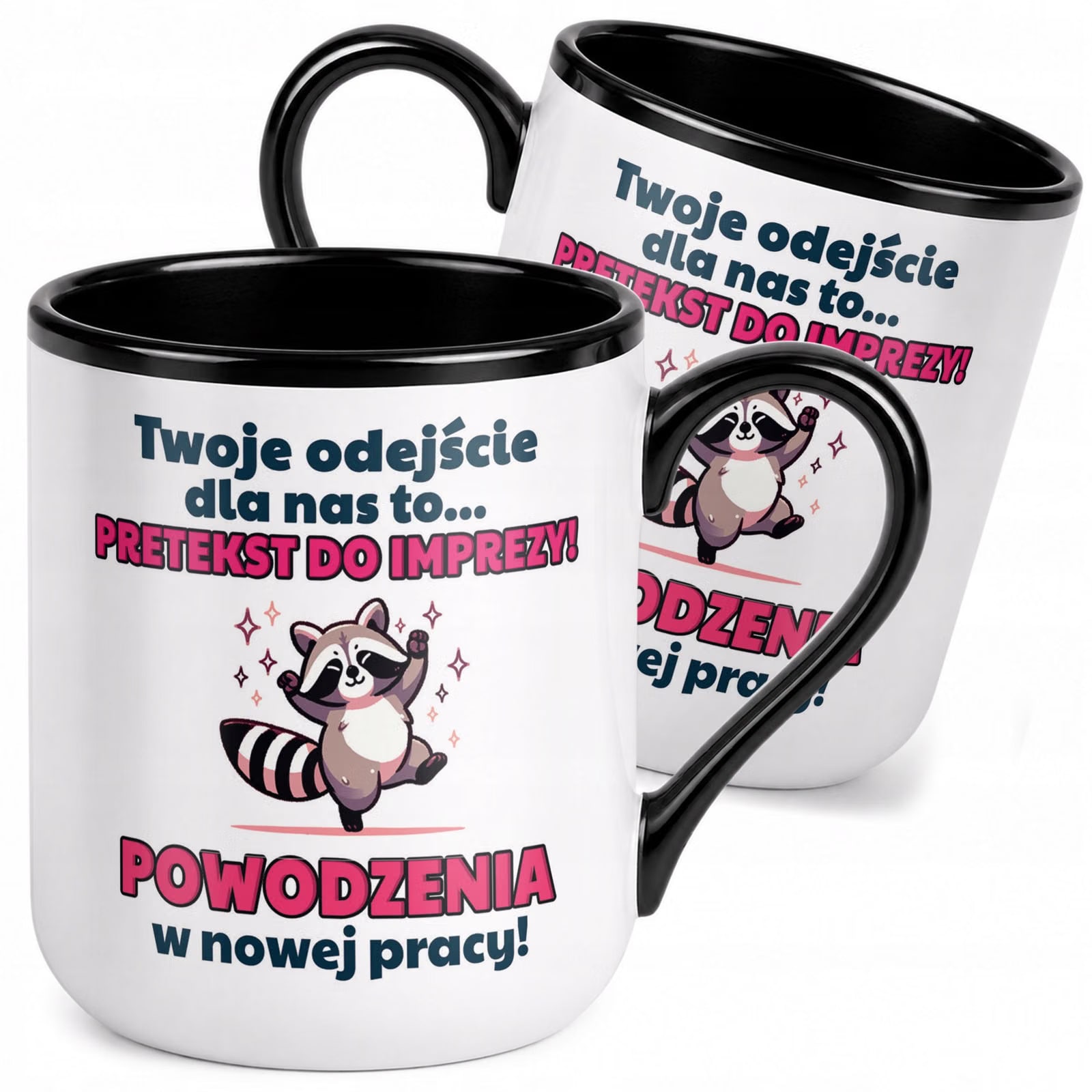 Kubek z nadrukiem Premium Czarny Pożegnanie Odejście z Pracy Prezent