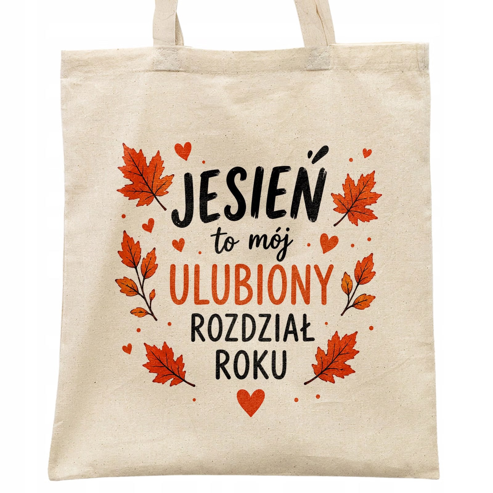 Torba shopper bawełniana jesień jesienna na zakupy z nadrukiem