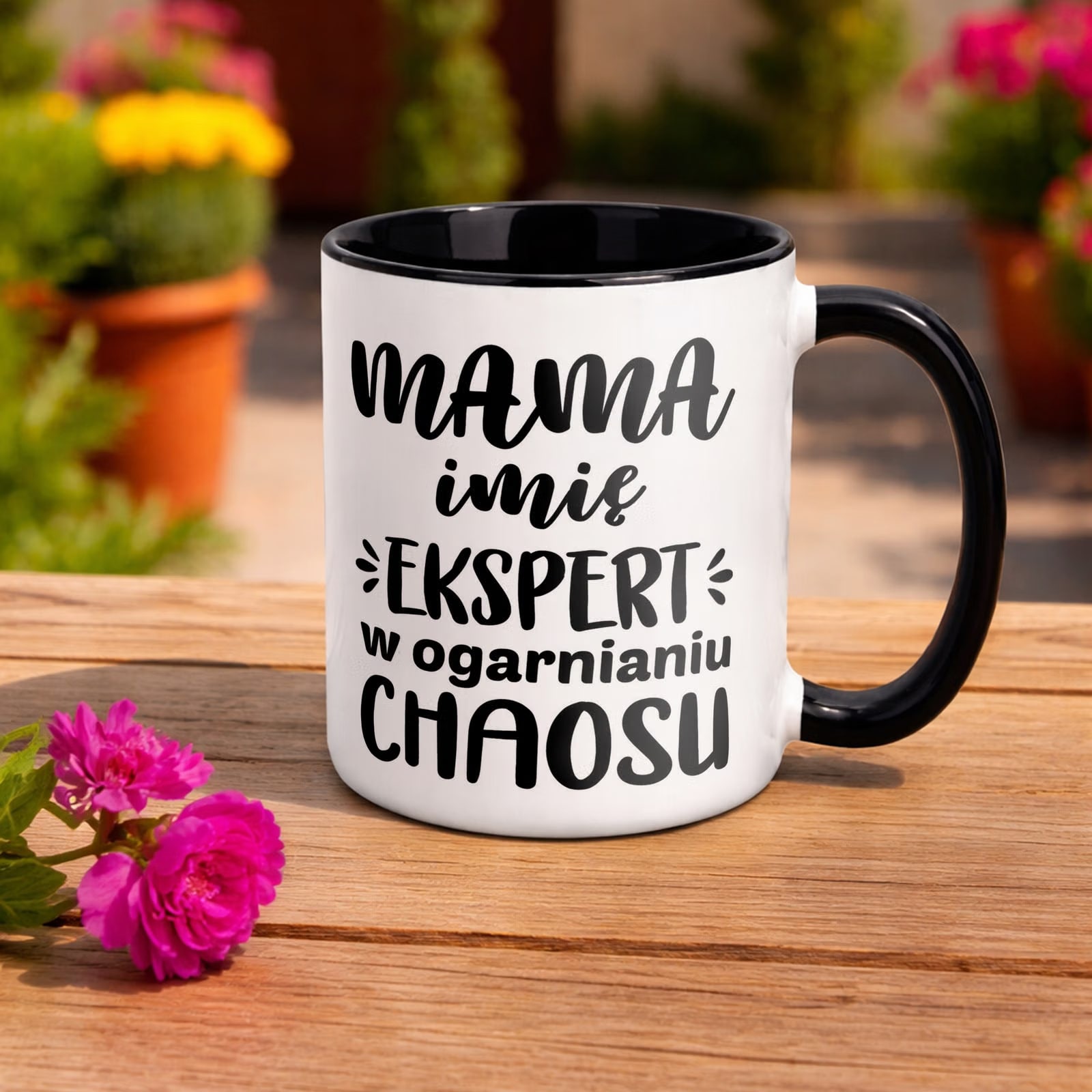 Kubek Czarny Personalizowany Dzień Matki Dla Mamy Prezent Upominek