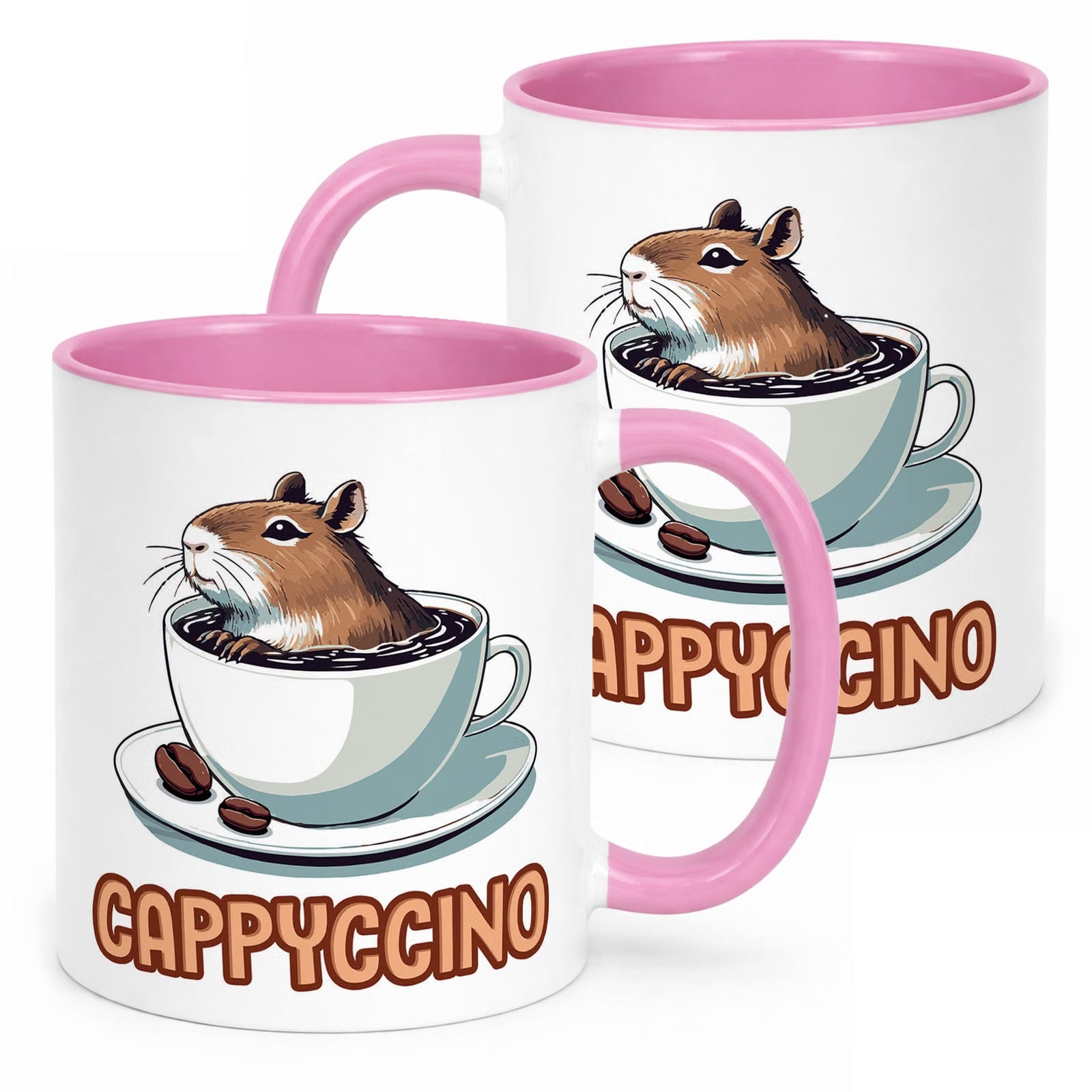 Kubek Różowy Kapibara Capybara Zwierzak Słodki Dla Dzieci Prezent