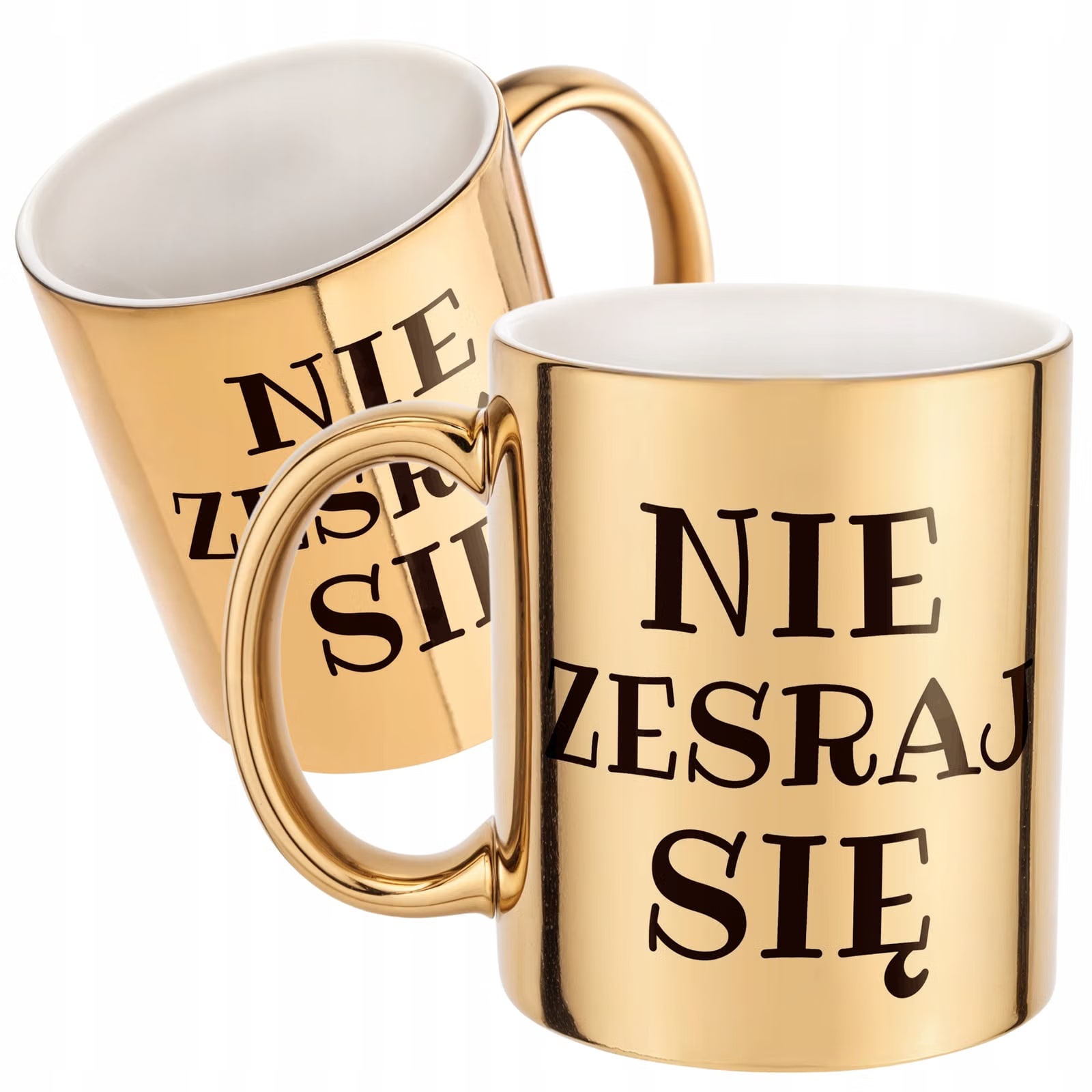 Złoty Kubek Nie Zesraj Się Śmieszny Zabawny Prezent