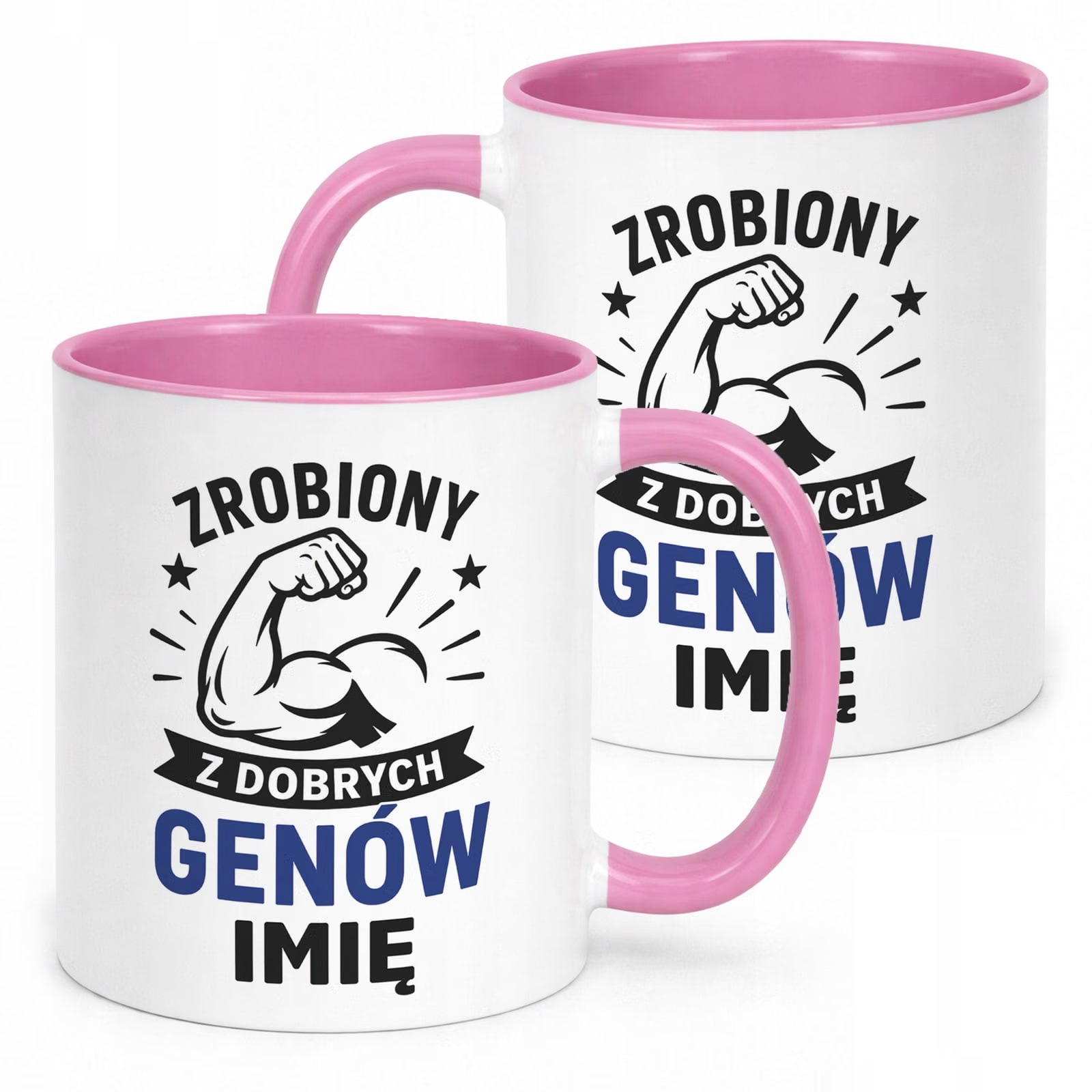 Różowy Kubek personalizowany z nadrukiem Dzień Chłopaka Mężczyzny Prezent