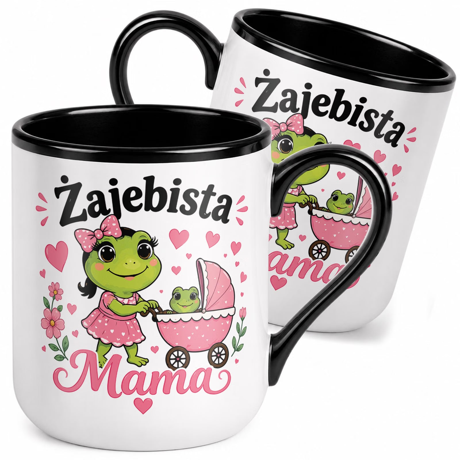 Kubek z nadrukiem Premium Czarny Dla Mamy Dzień Matki Upominek Prezent
