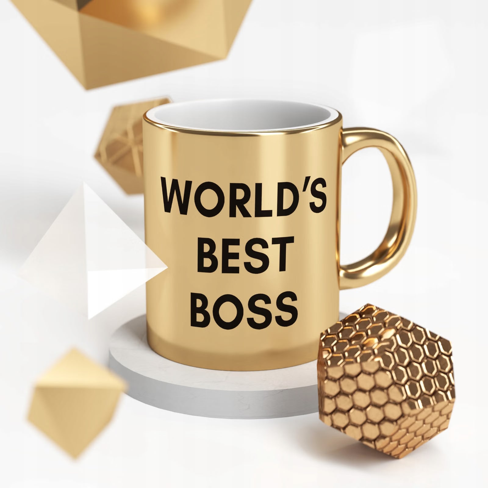 Kubek Złoty ceramiczny 330ml World’s Best Boss The Office Prezent Upominek
