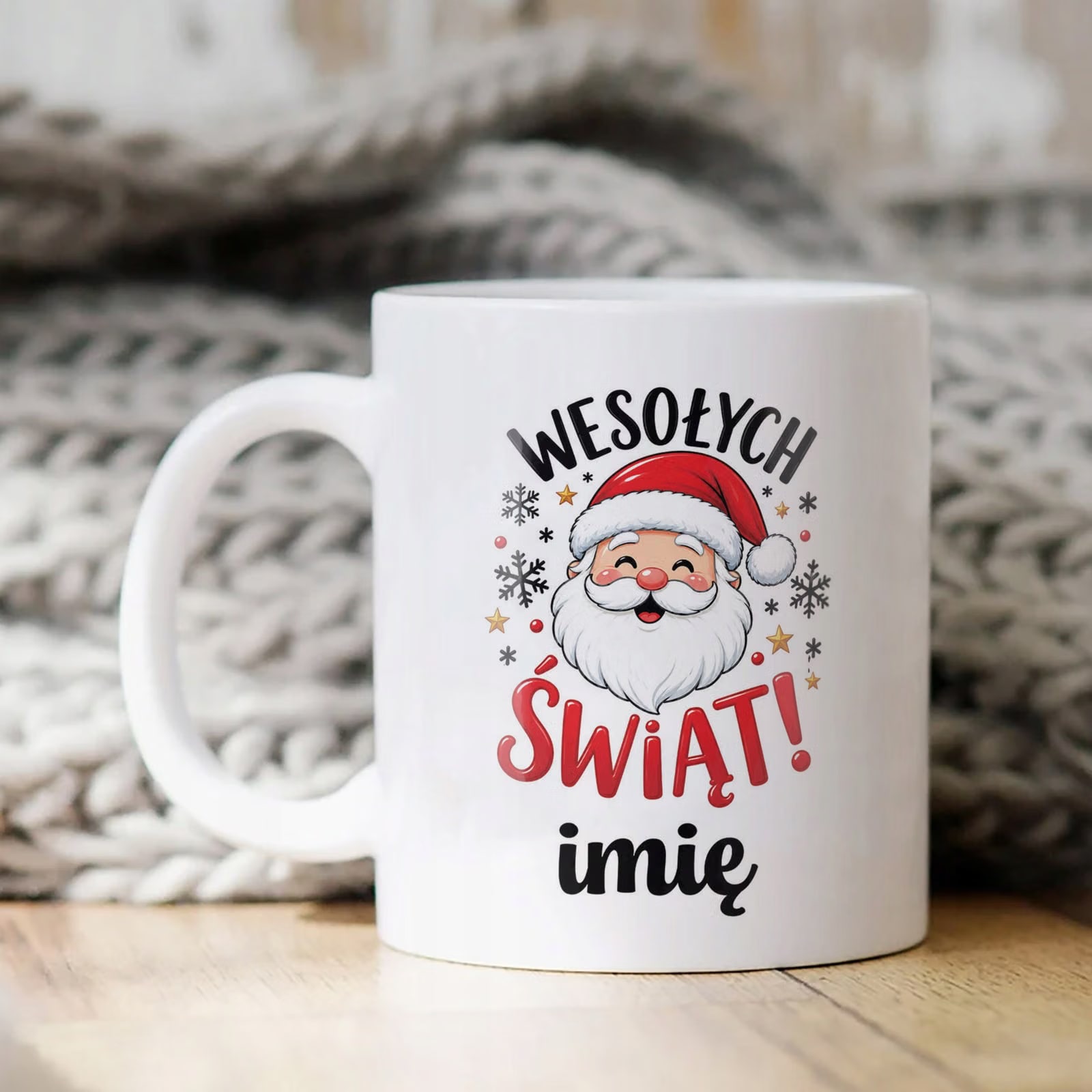 Kubek Biały Personalizowany z Nadrukiem Boże Narodzenie Święta Prezent