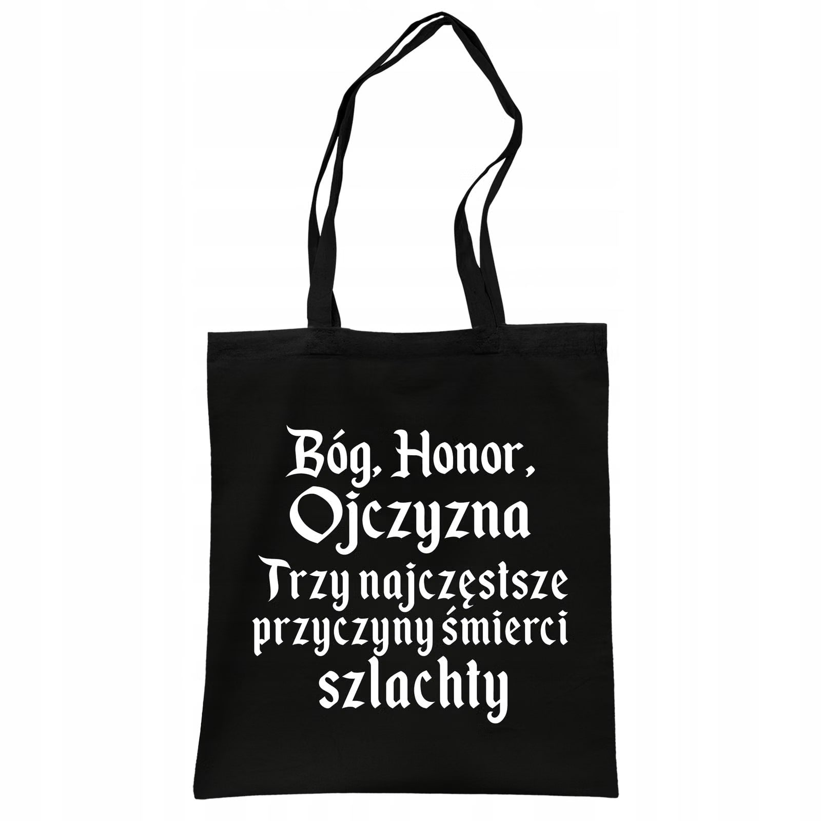 Torba bawełniana czarna na zakupy 1670 Bóg Honor Ojczyzna