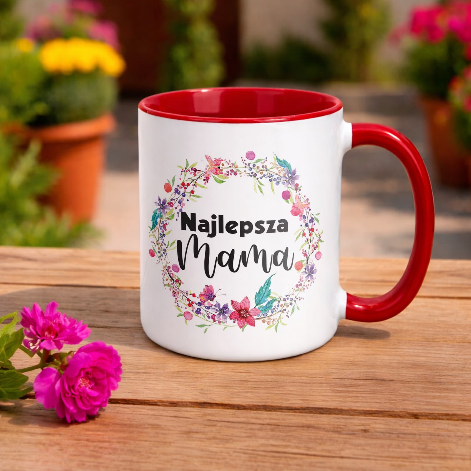 Kubek Czerwony Dzień Matki Dla Mamy Prezent Najlepsza Mama