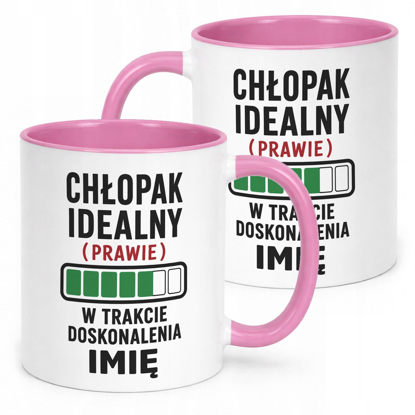 Różowy Kubek personalizowany z nadrukiem Dzień Chłopaka Mężczyzny Prezent