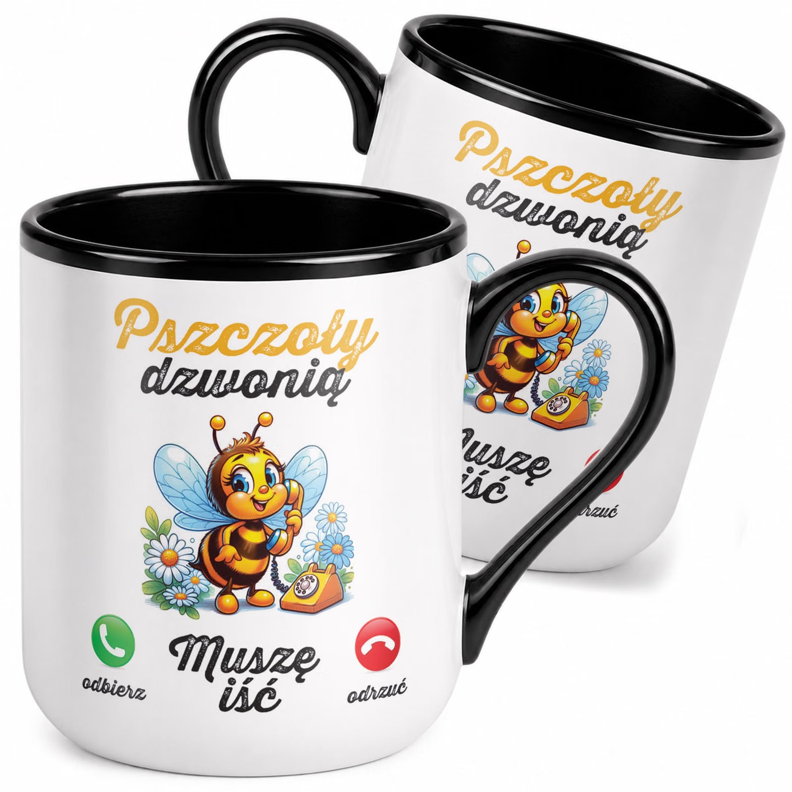 Kubek z nadrukiem Premium Czarny Dla Pszczelarza Szef Pasieki Prezent