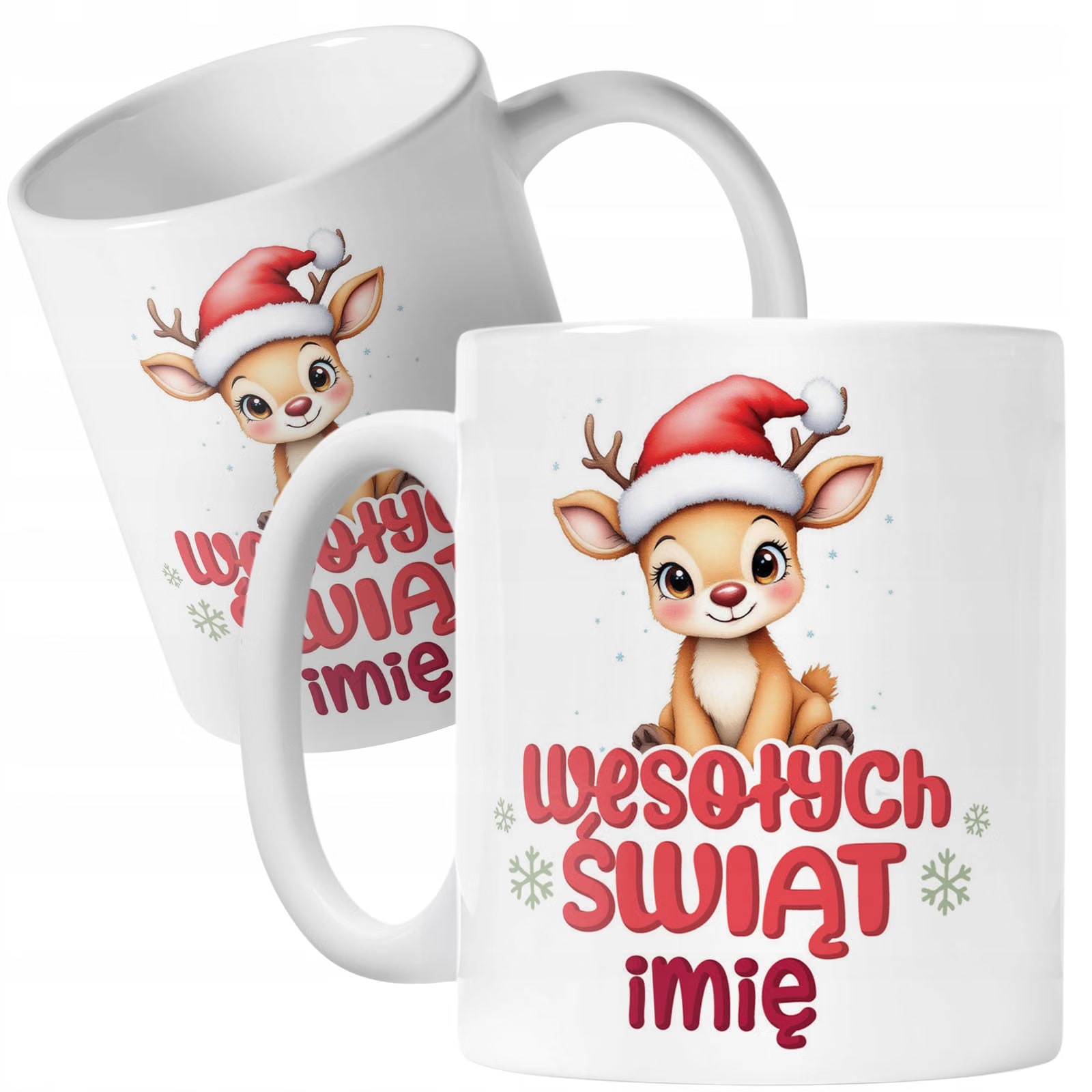 Kubek Biały Personalizowany z Nadrukiem Boże Narodzenie Święta Prezent