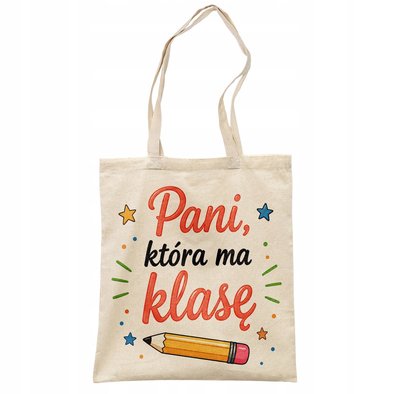 Torba shopper bawełniana Dzień Nauczyciela na zakupy z nadrukiem prezent