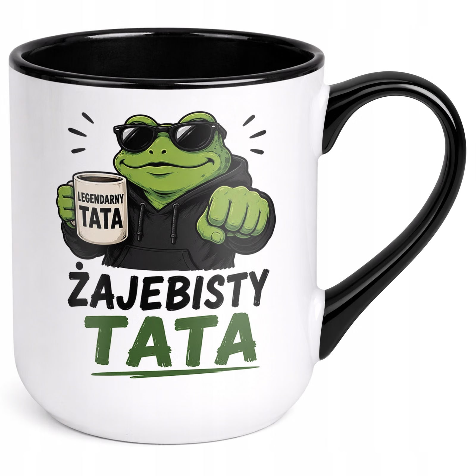 Kubek z nadrukiem Premium Czarny Dla Taty Dzień Ojca Upominek Prezent