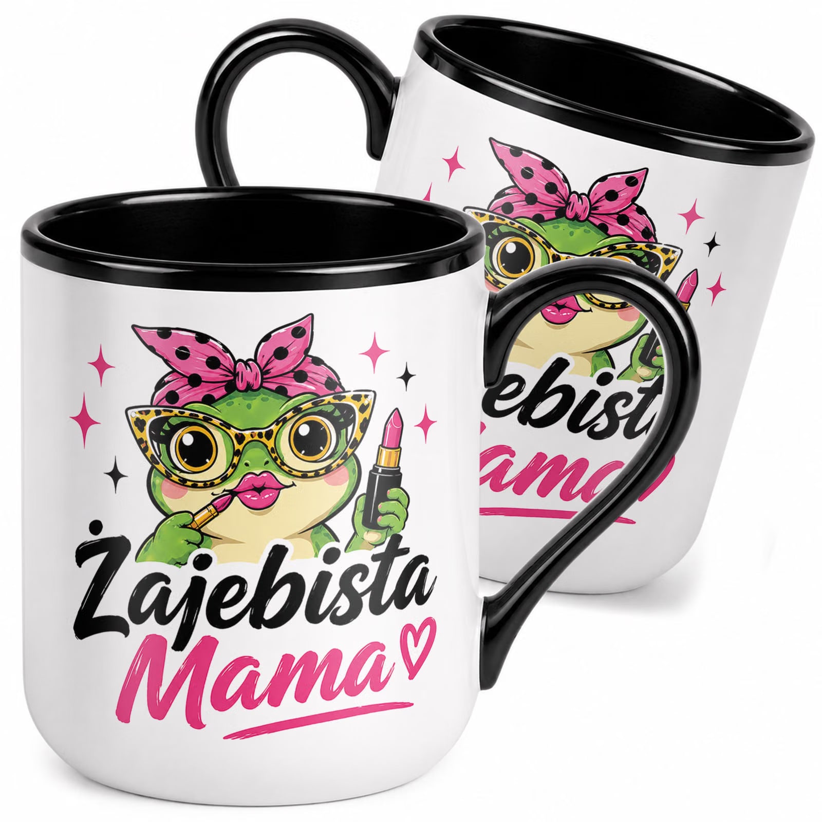 Kubek z nadrukiem Premium Czarny Dla Mamy Dzień Matki Upominek Prezent
