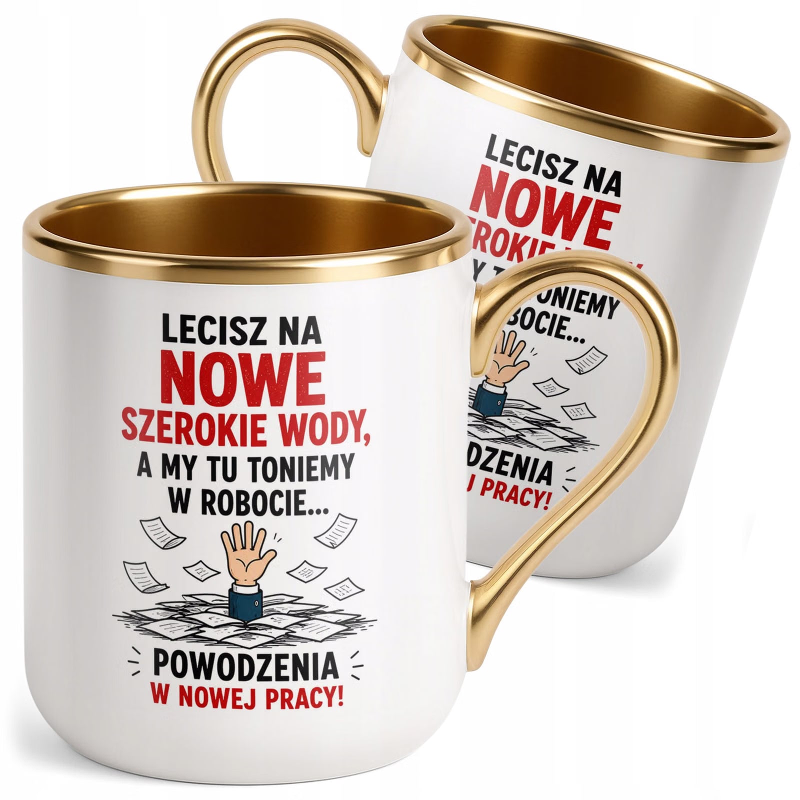 Kubek z nadrukiem Premium Złoty Pożegnanie Odejście z Pracy