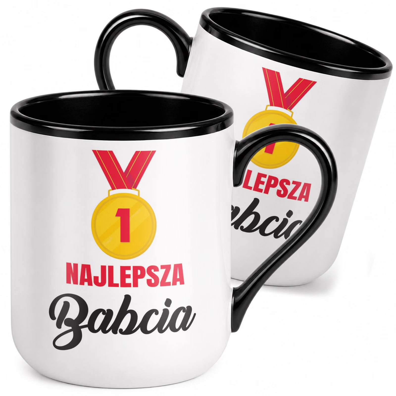 Kubek z nadrukiem Premium Czarny Dla Babci Dzień Babci Upominek Prezent