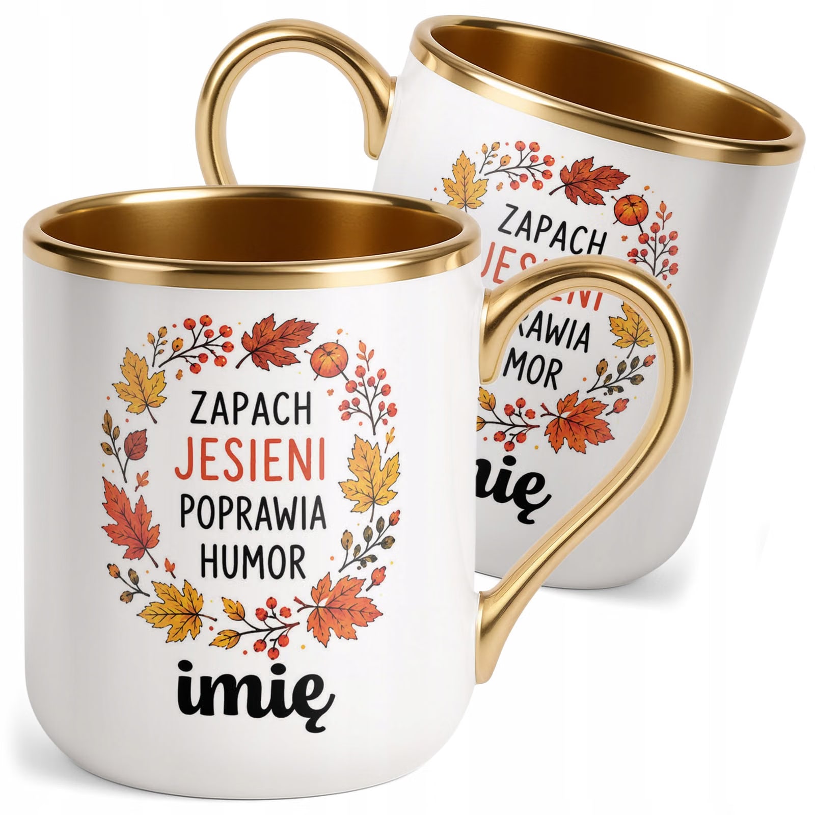 Kubek Personalizowany z nadrukiem Premium Złoty Jesienny Jesień
